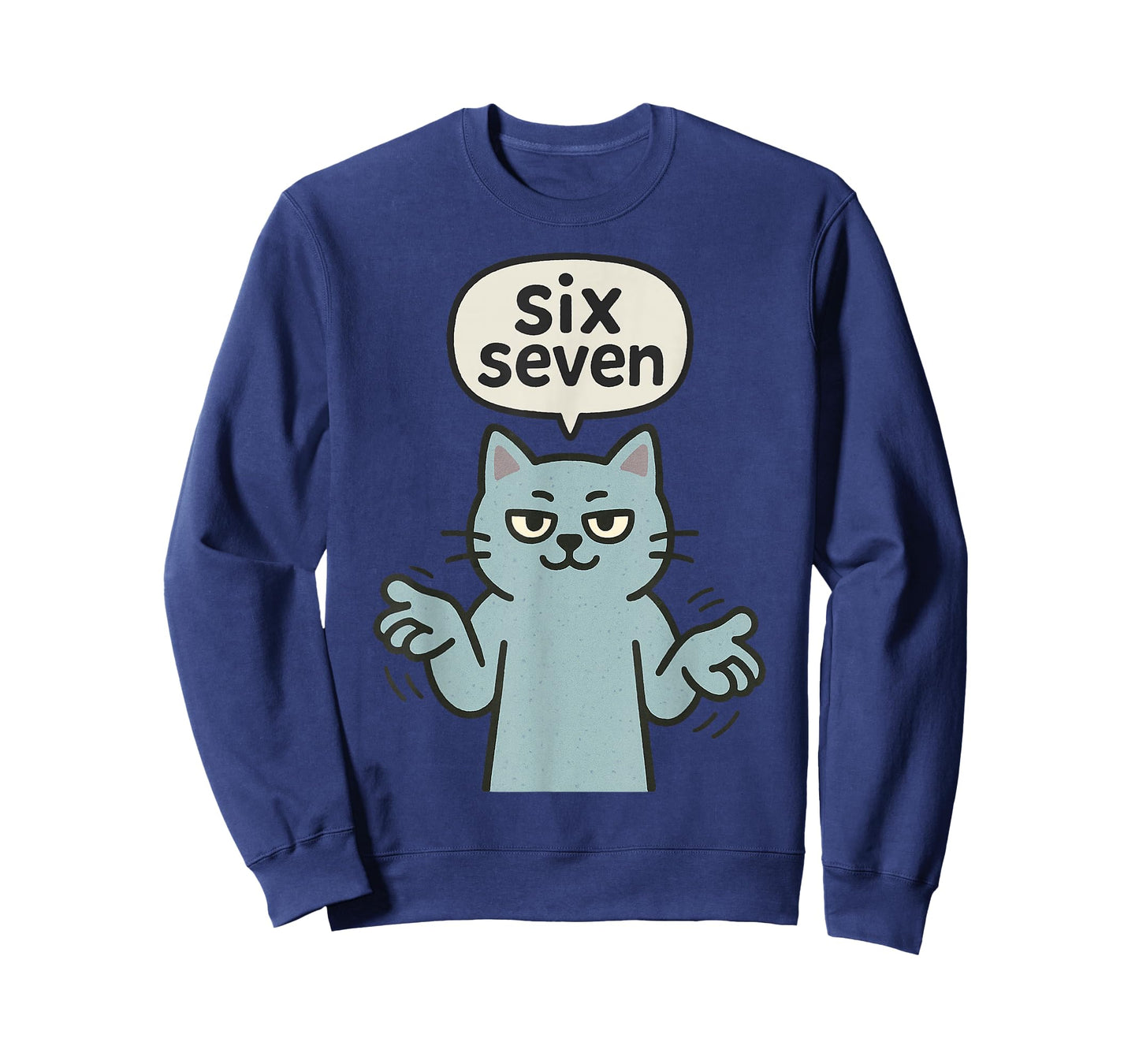 67 Six Seven 6-7 Cat - Funny Gaming Brainrot Slang Meme T-Shirt