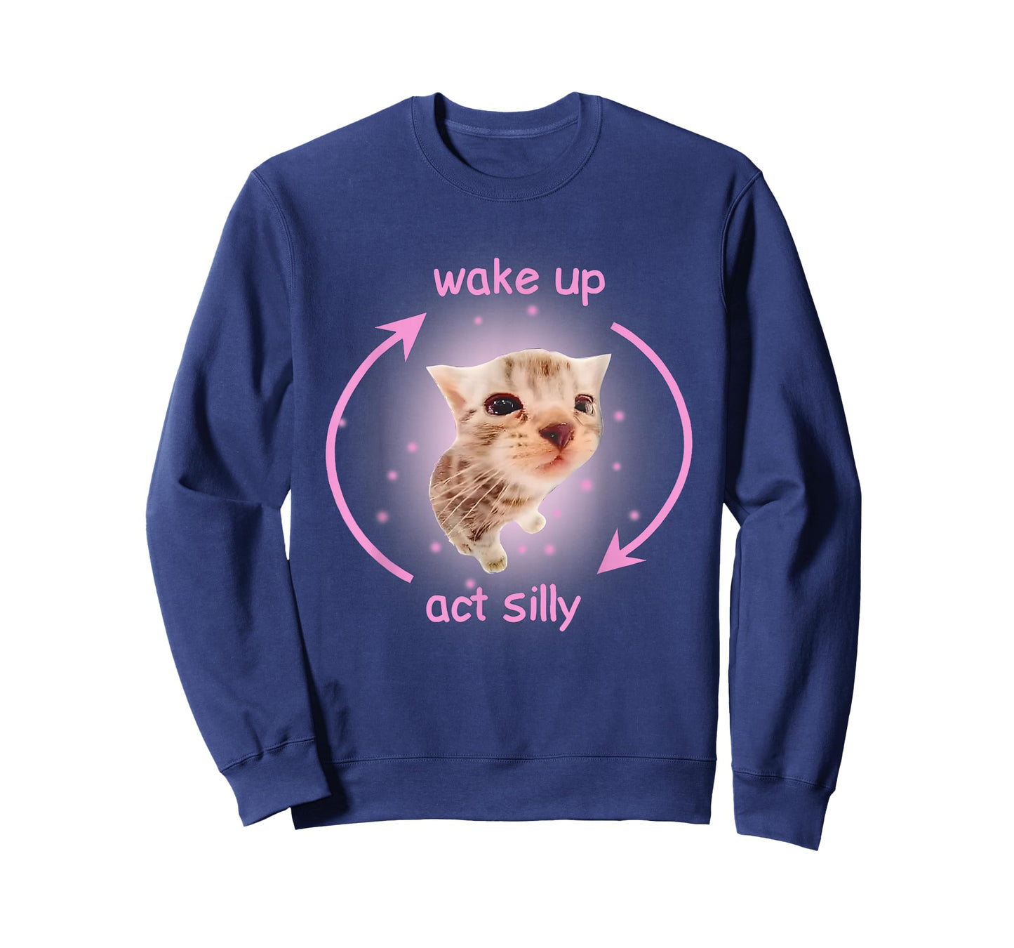 Funny Cat Meme Wake Up Act Silly Cats Hilarious Brainrot T-Shirt