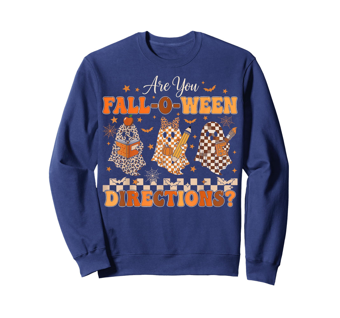 are You Fall O Ween Directions Funny Teacher Halloween Ghost T-Shirt