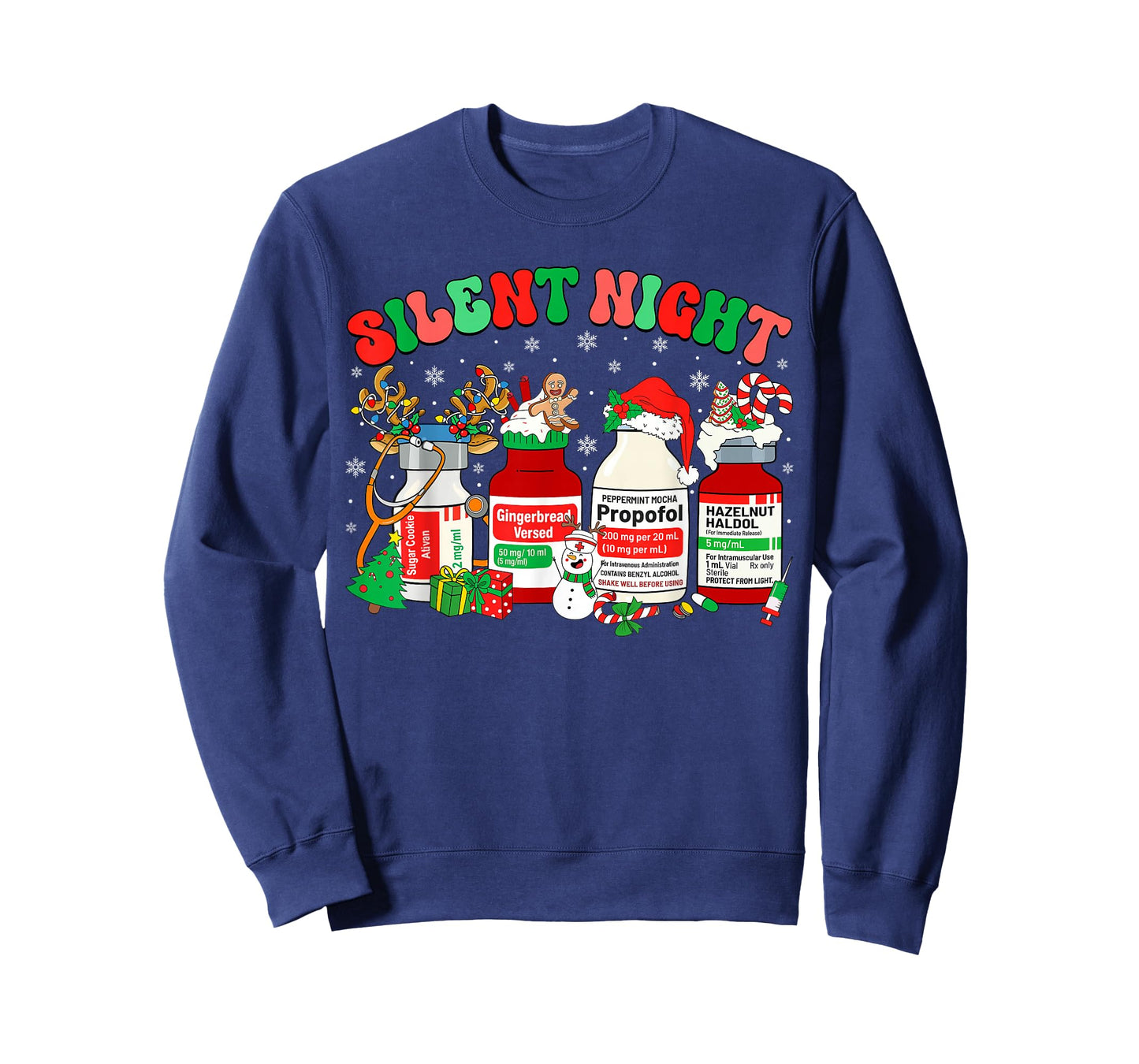 Retro Propofol Silent Night ER ED RN ICU Nurses Christmas T-Shirt