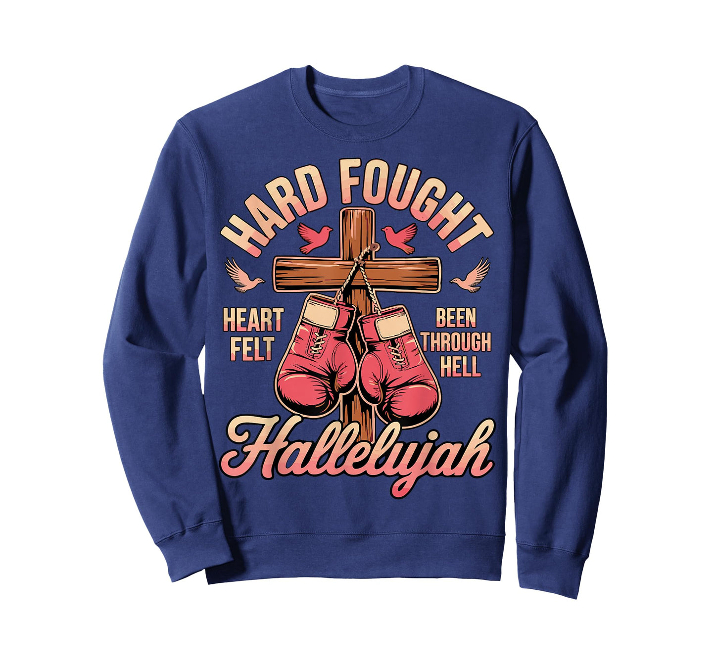 Hard Fought Hallelujah Boxing Gloves Faith T-Shirt