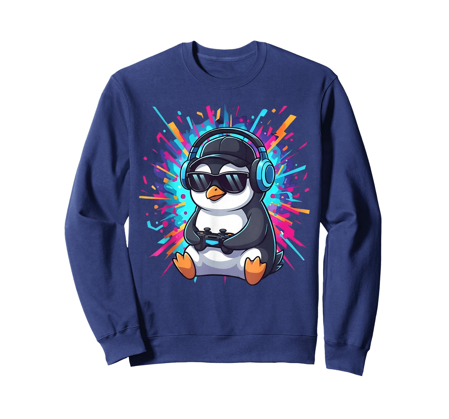 Cute Gamer Penguin Funny Video Games Men Women Kids T-Shirt