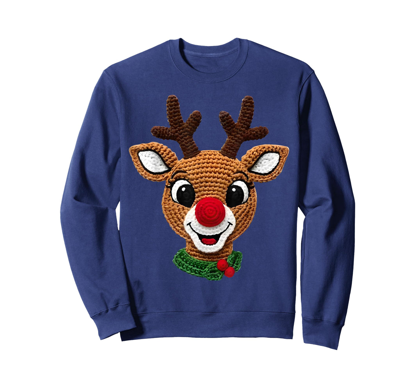 Cute Reindeer Rudolph Crochet Xmas Pajamas Holiday Christmas T-Shirt
