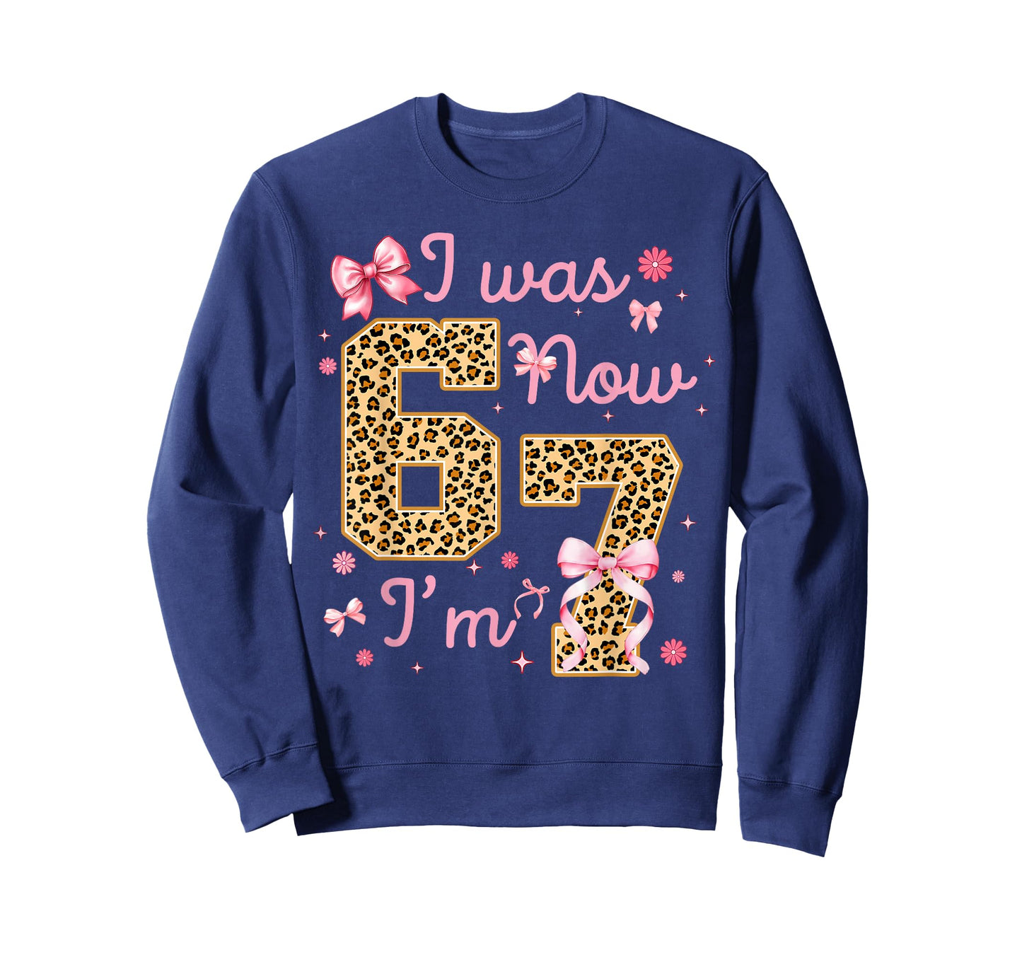 Kids I was 6 Now I'm 7 Leopard Coquette Bow Birthday Girl T-Shirt