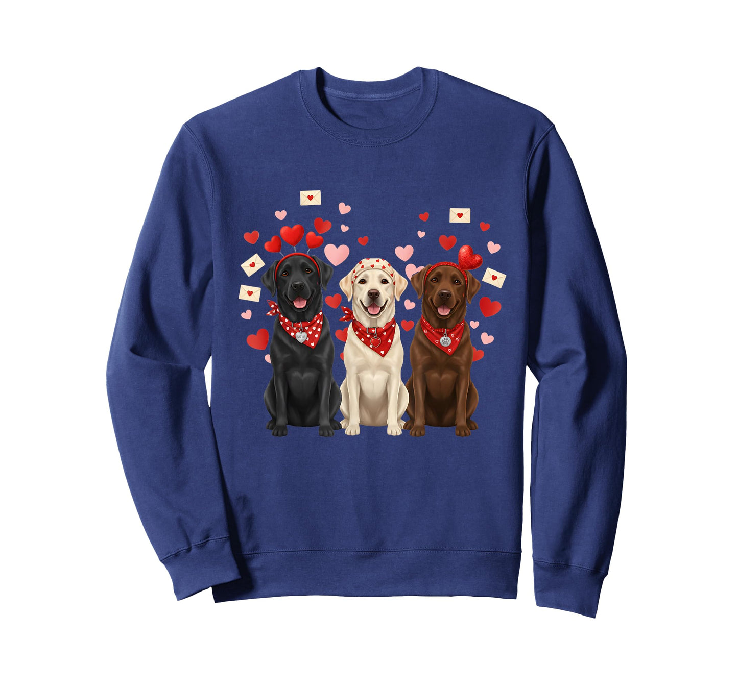 Three Labrador Retriever Valentines Dog Lover Heart T-Shirt