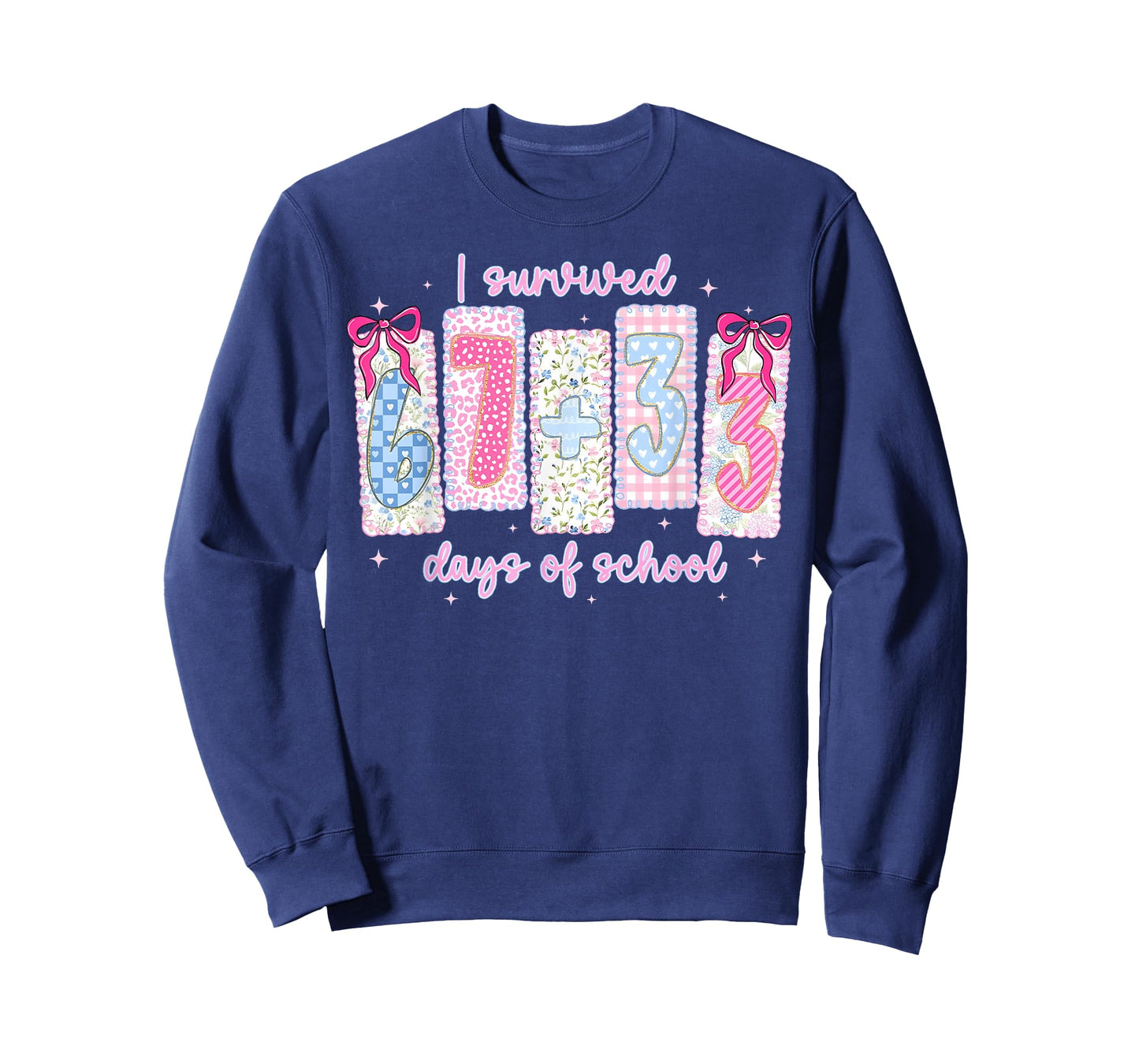 I Survived 67 + 33 Days of School Coquette Bow Girl Kid T-Shirt