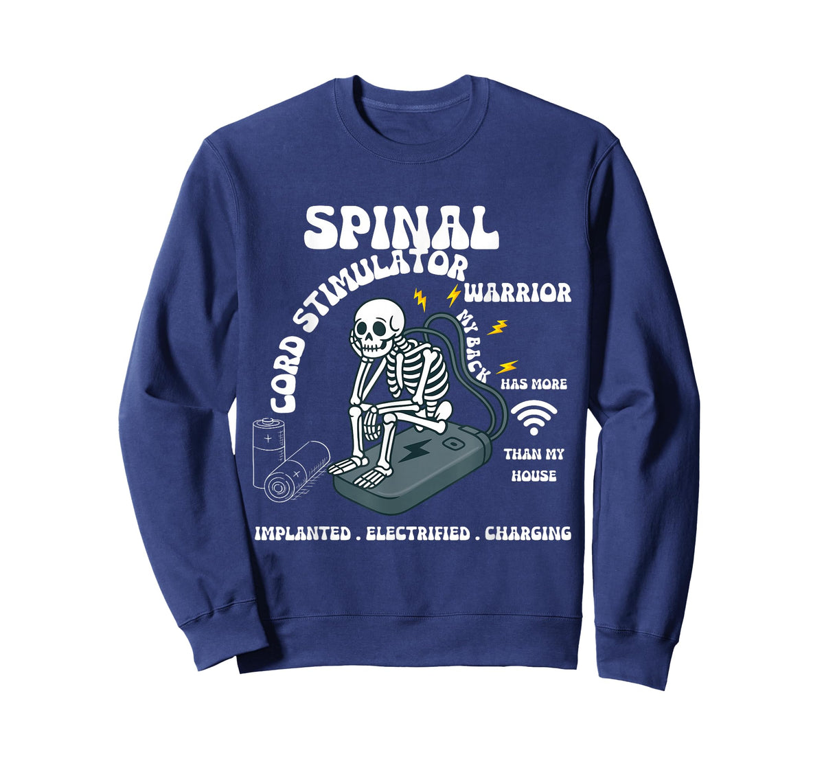 Spinal Cord Stimulator Warrior My Back Implanted Electrified T-Shirt