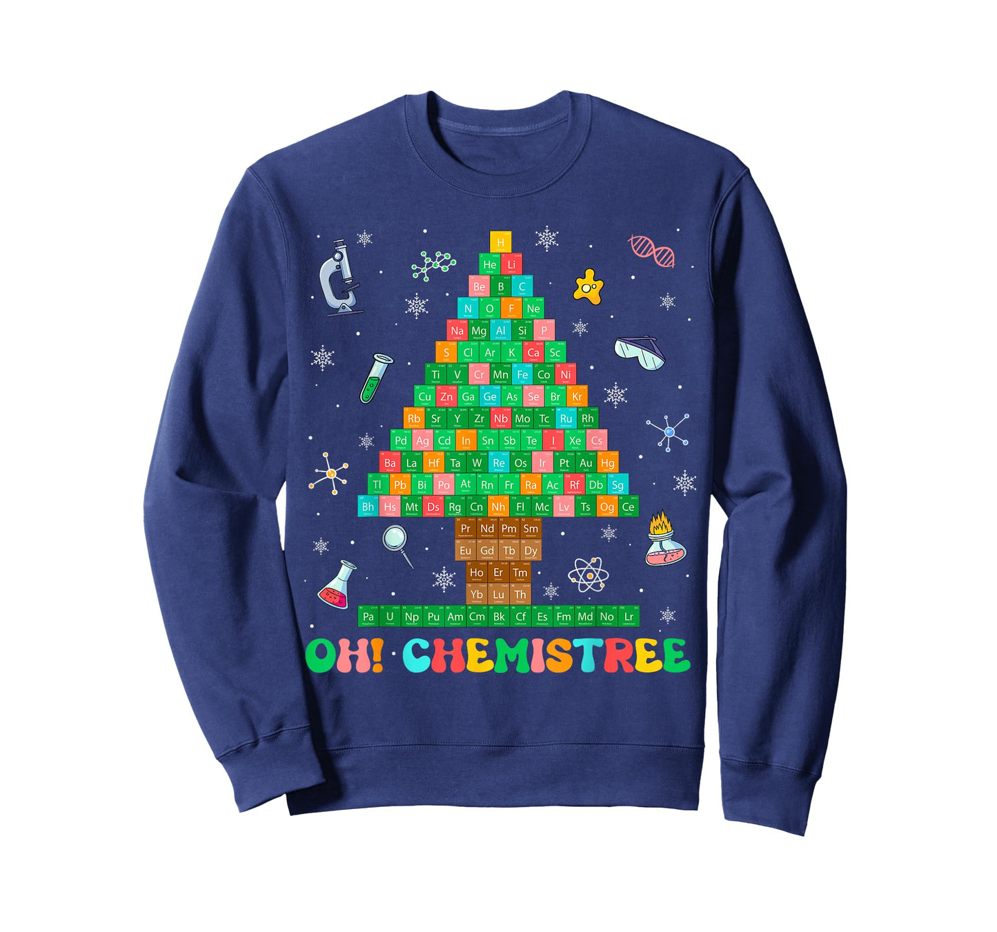 Oh Chemistree Chemistry Xmas Tree Science Periodic Table T-Shirt