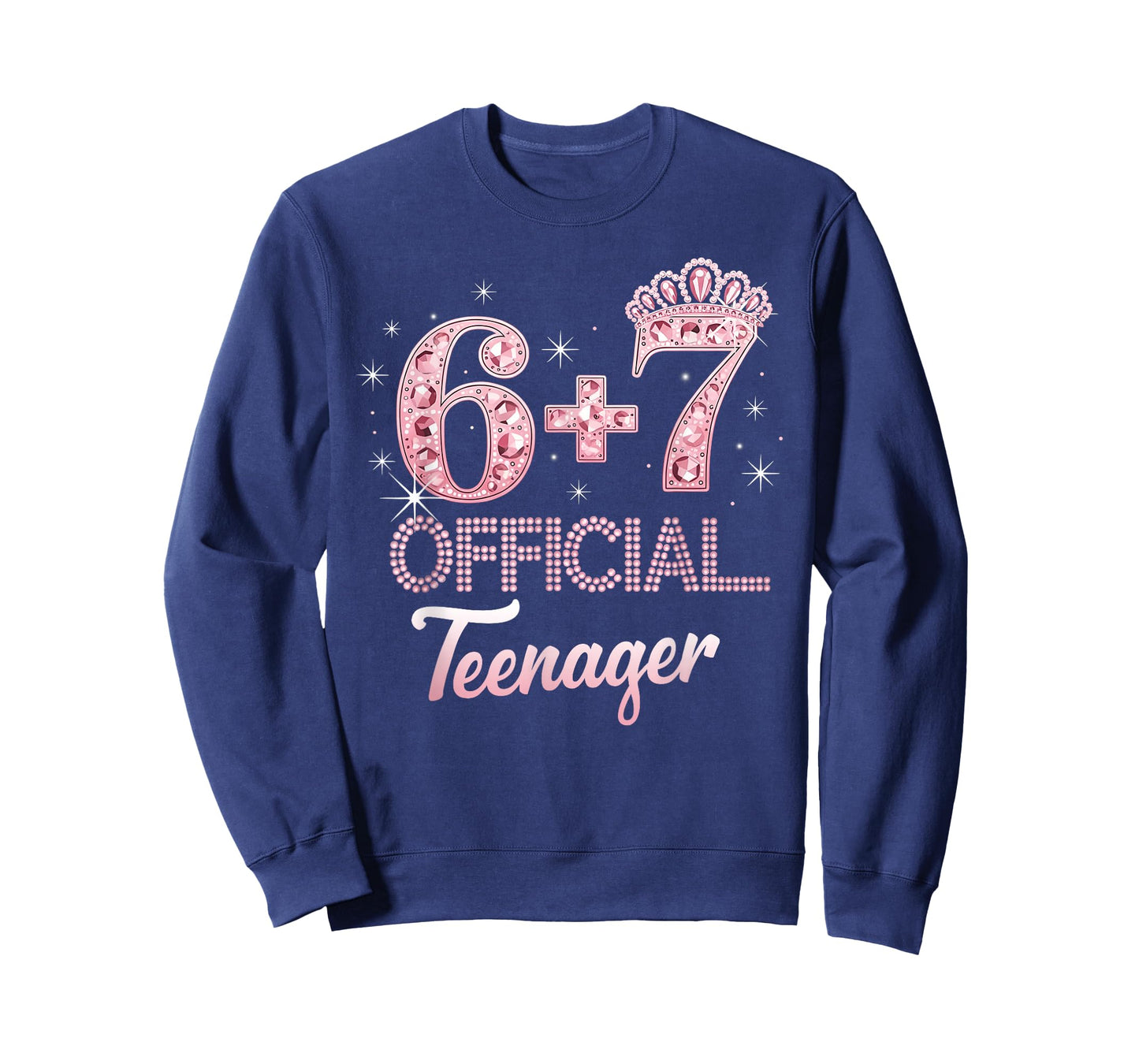 Funny 6+7 13 Official Teenager Pink Crown Birthday Princess T-Shirt