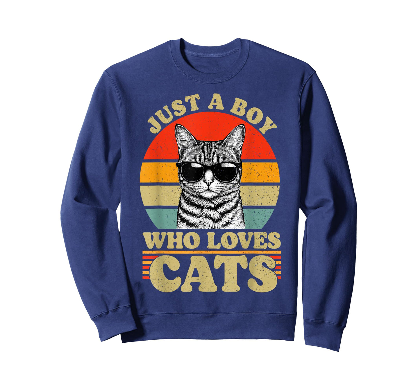 Just A Boy Who Loves Cats Vintage for Mens Kids Boys T-Shirt