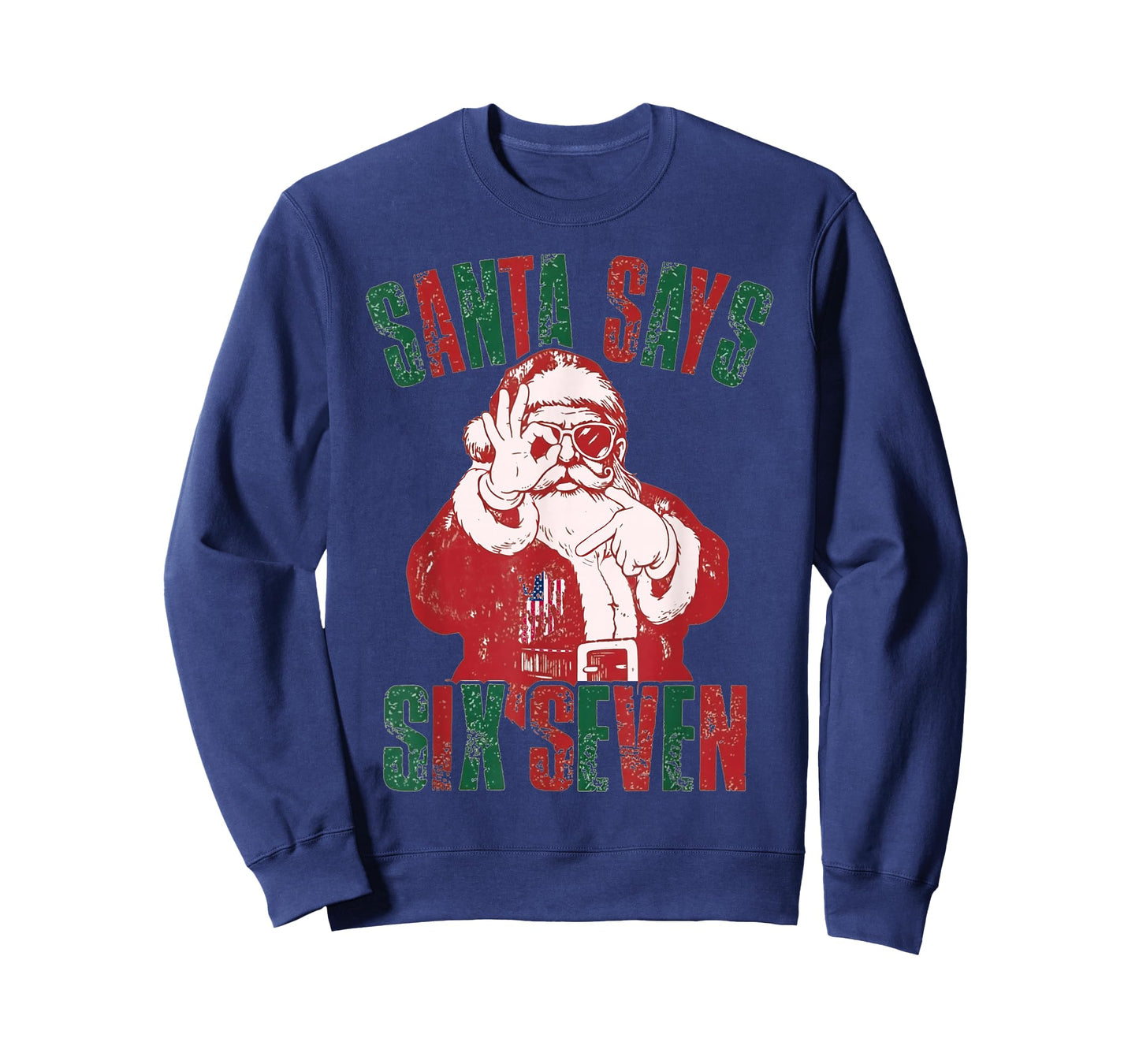 Funny Retro Santa Says Six Seven Christmas T-Shirt