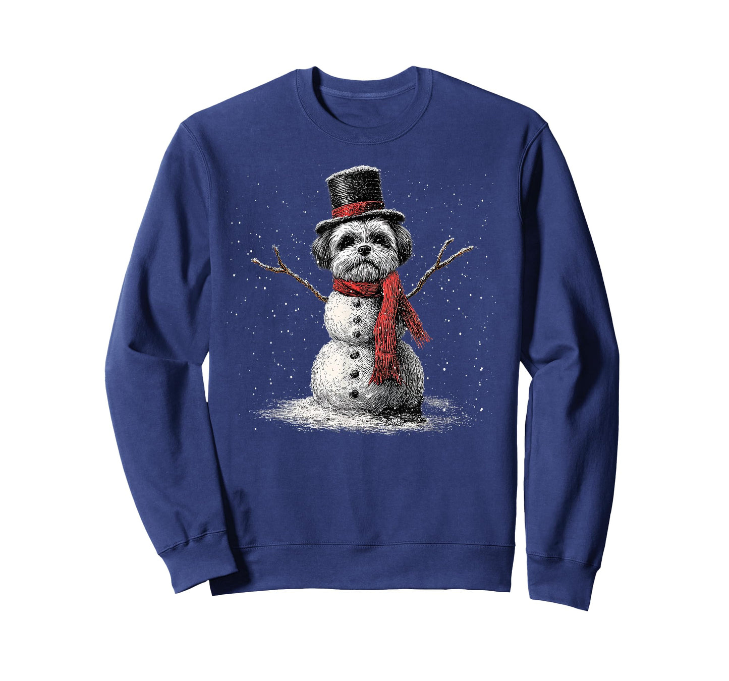 Funny Shih Tzu Dog Christmas Snowman Xmas Pajama T-Shirt