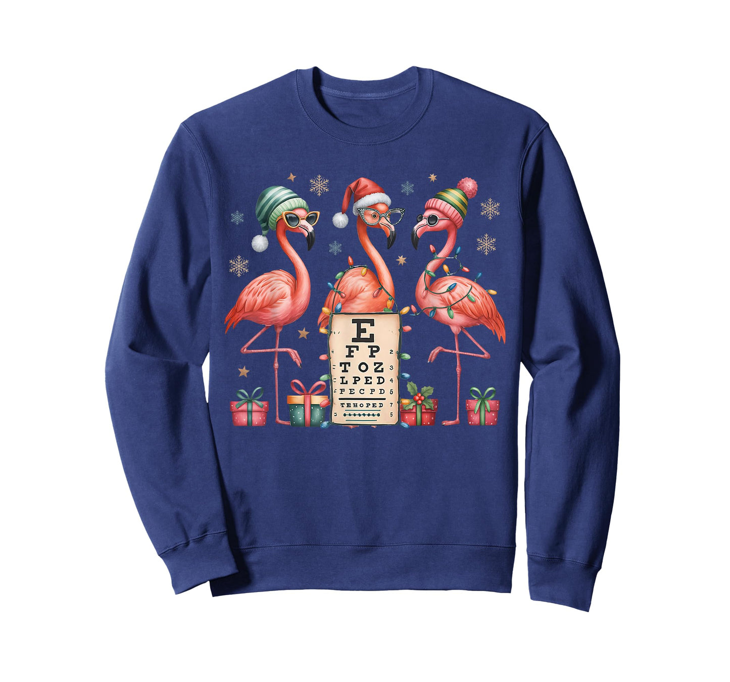 Flamingo Christmas Optometry Ophthalmologist Eye Dr Optician T-Shirt