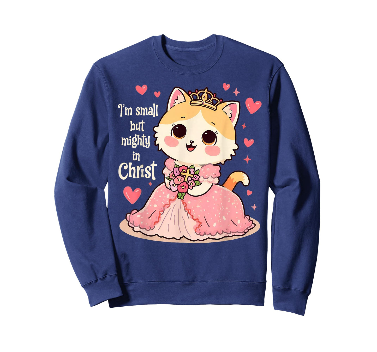 Christian Kids I Am Small But Mighty in Christ Cute Cat T-Shirt