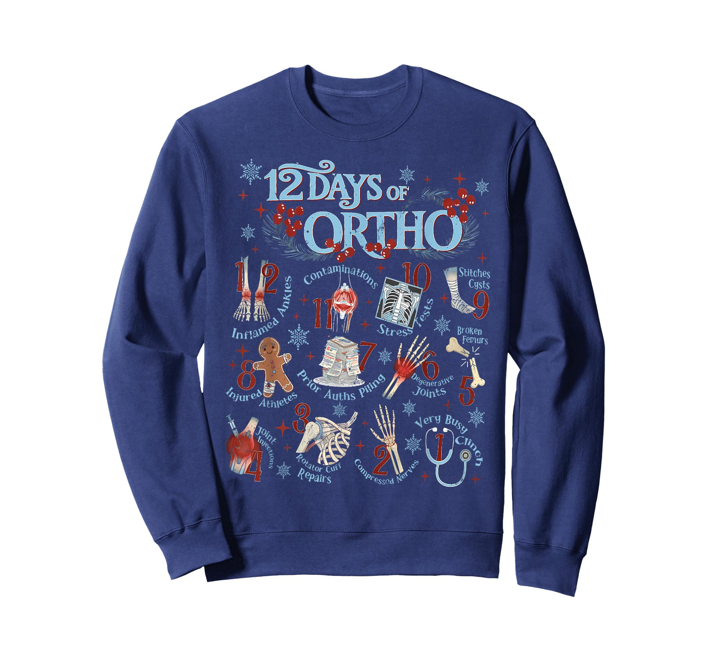 Retro Christmas Orthopedic 12 Days of Ortho Ortho Nurse Team T-Shirt