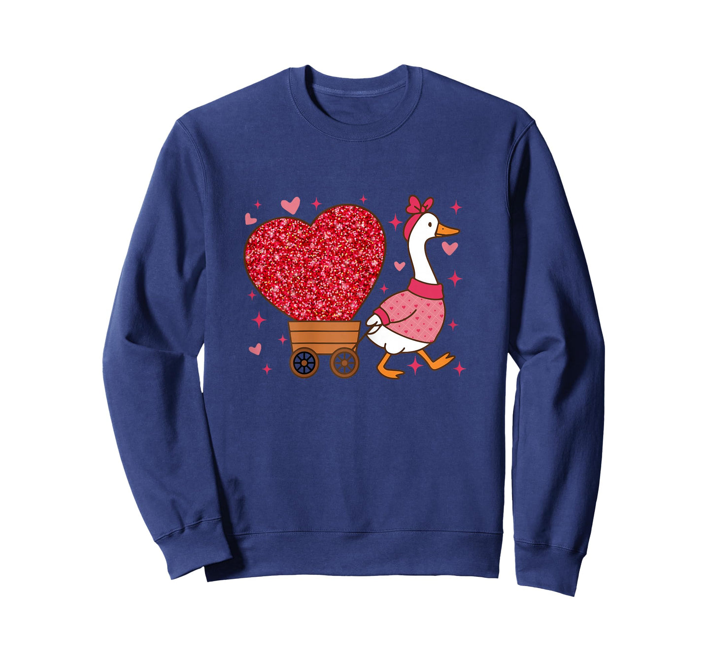 White Valentines Silly Goose Heart for Teachers Kids T-Shirt