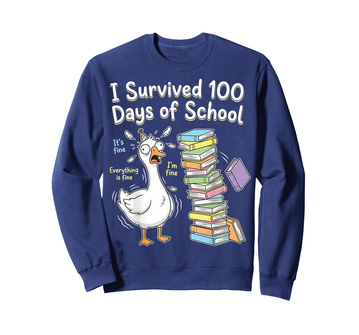 I Survived 100 Days of School Funny Goose 100th Day Teacher T-Shirt