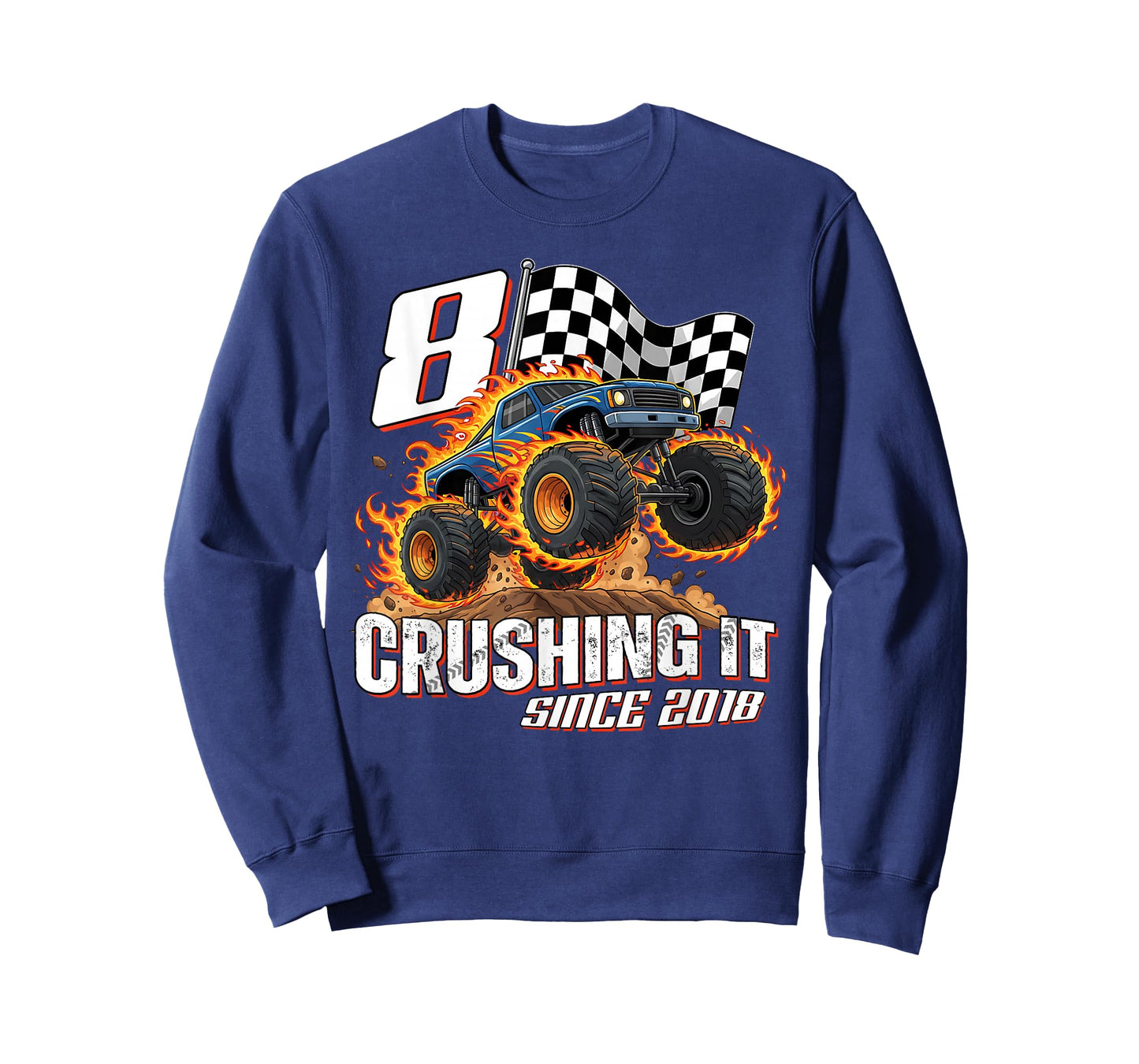Birthday Monster Truck 8 Year Old Boys 8th Party Born 2018 T-Shirt