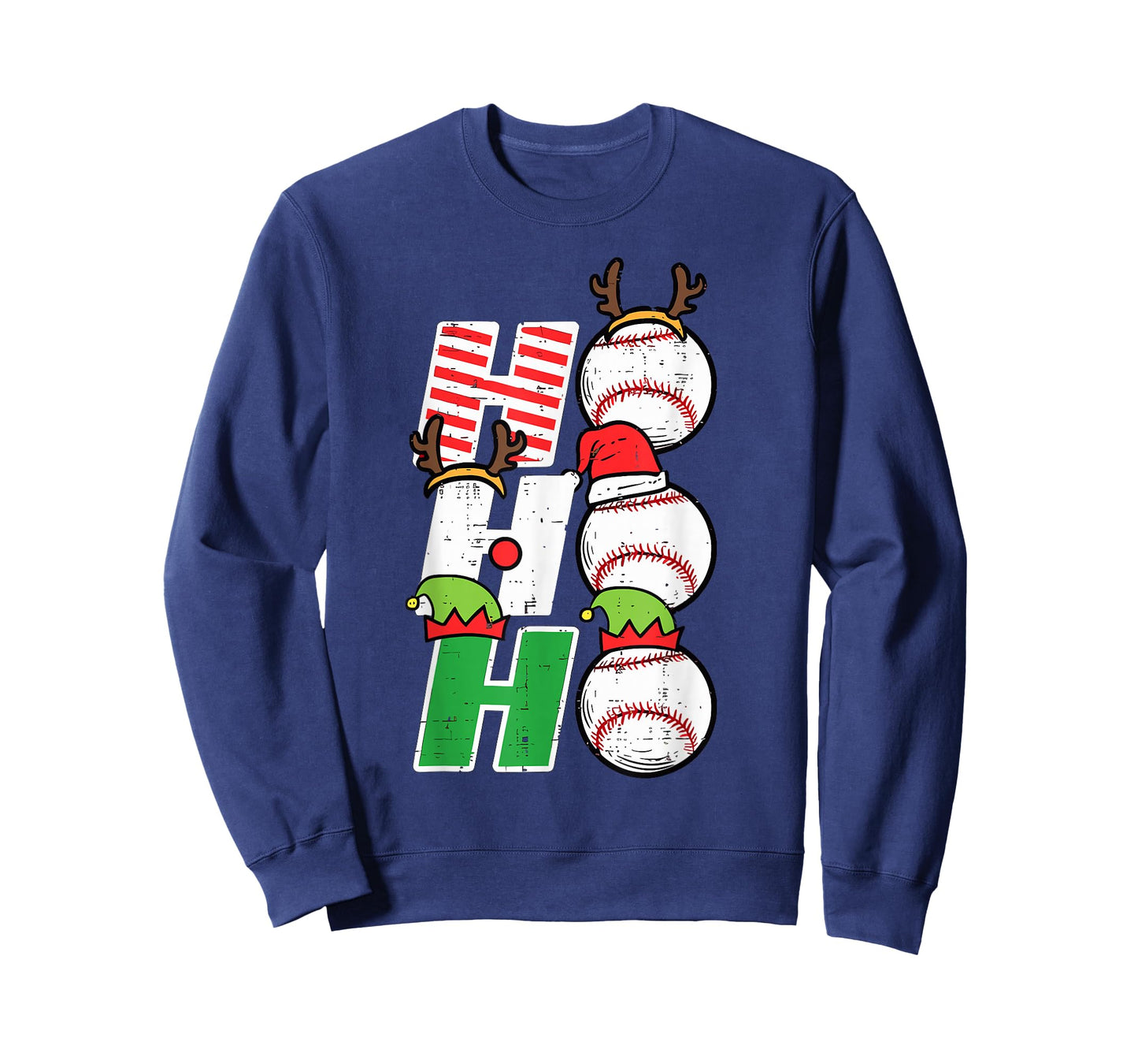Ho Ho Baseball Elf Candy Cane Funny Christmas Sport Lovers T-Shirt