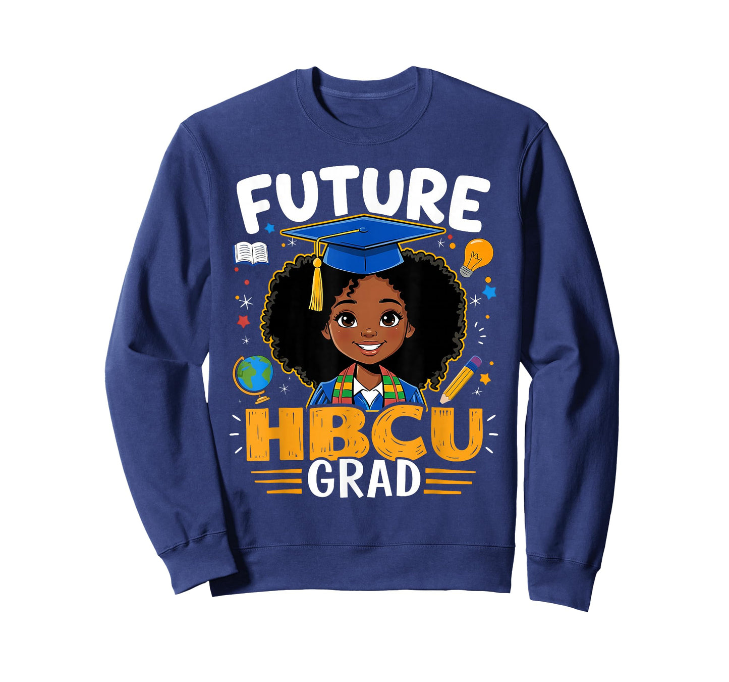 Future HBCU Grad Kids Black Girl Afro Black History Month T-Shirt
