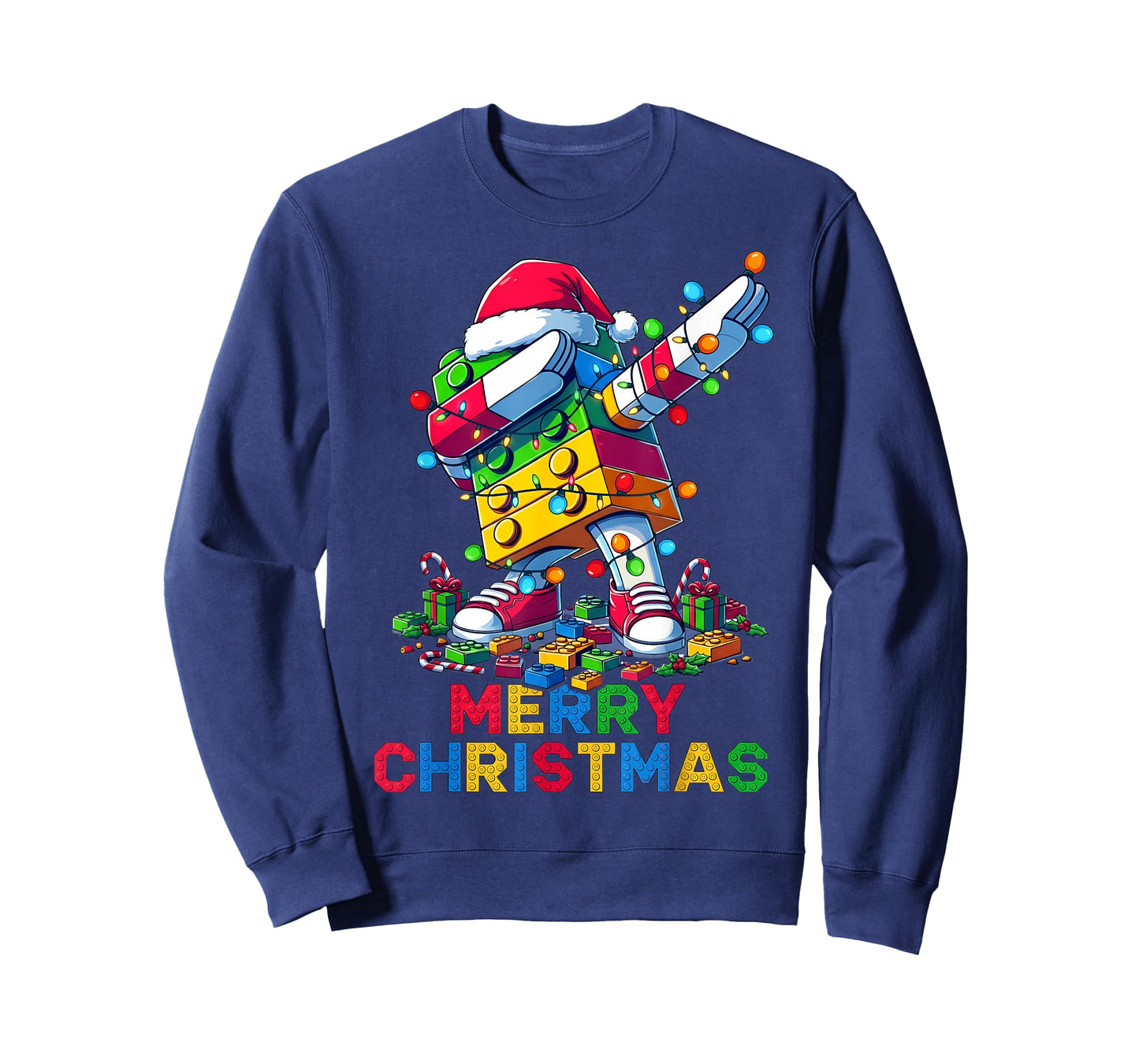 Merry Christmas Master Builder Block Brick Dabbing Costume T-Shirt
