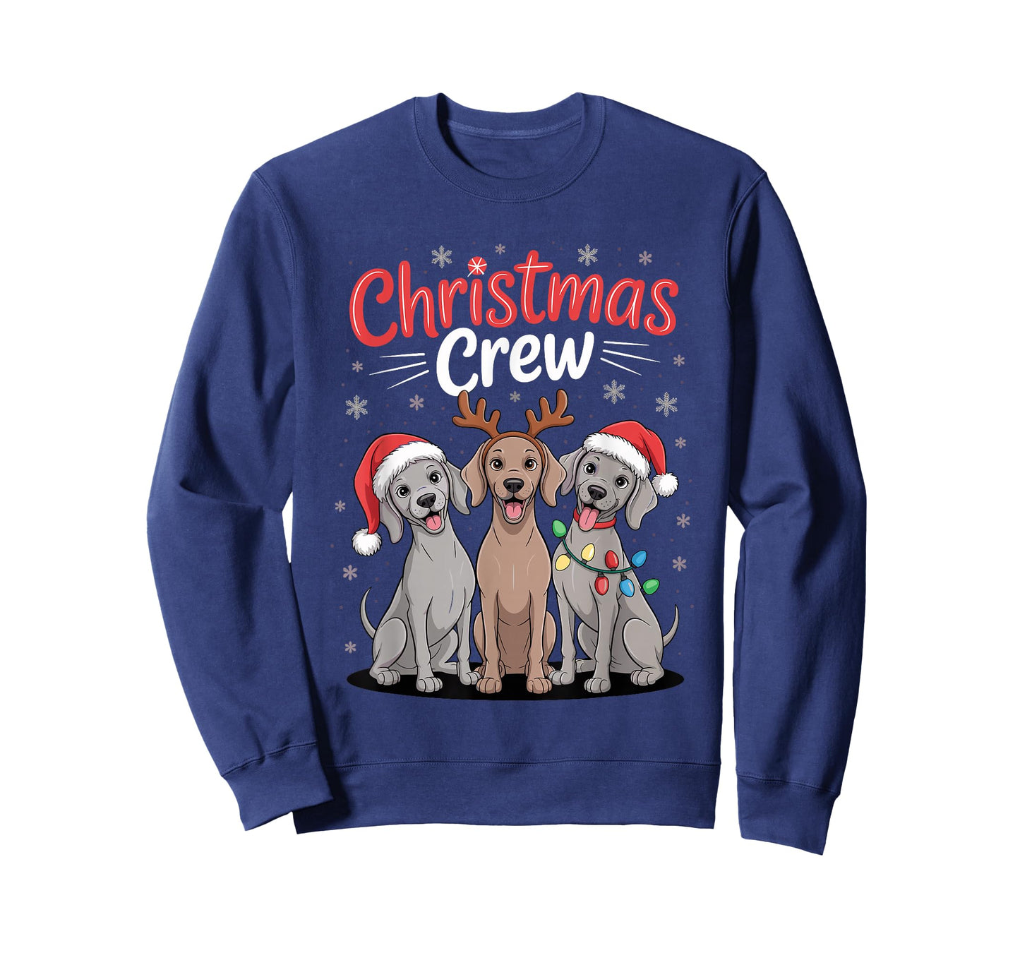 Christmas Crew Xmas Puppy Dog Funny Christmas Weimaraner T-Shirt