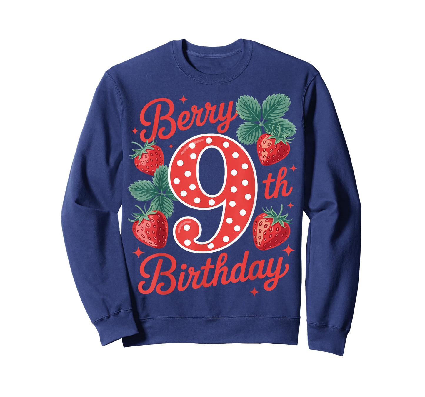 Kids Age 9 Strawberry Fruit Berry 9th Birthday Girl Sweet T-Shirt