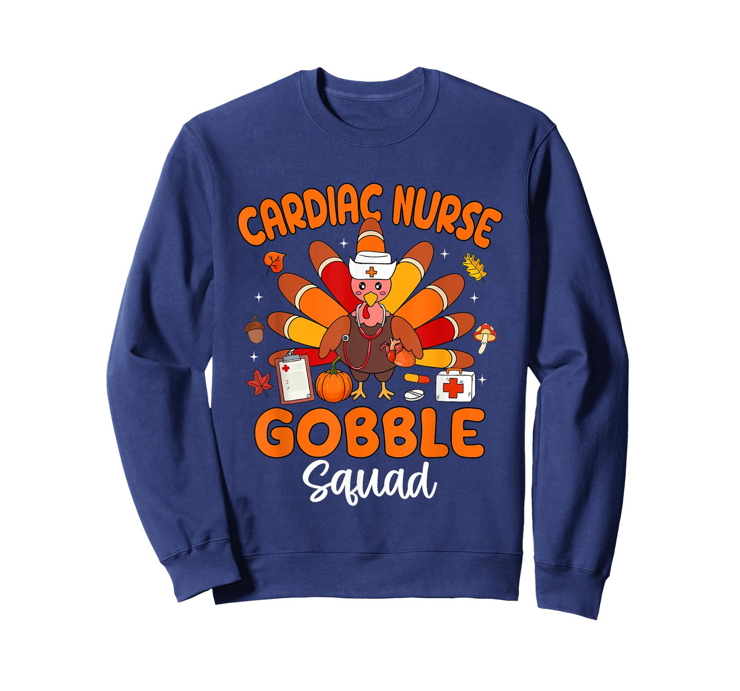 Cardiac Nurse Gobble Squad Turkey Stethoscope Thanksgiving T-Shirt