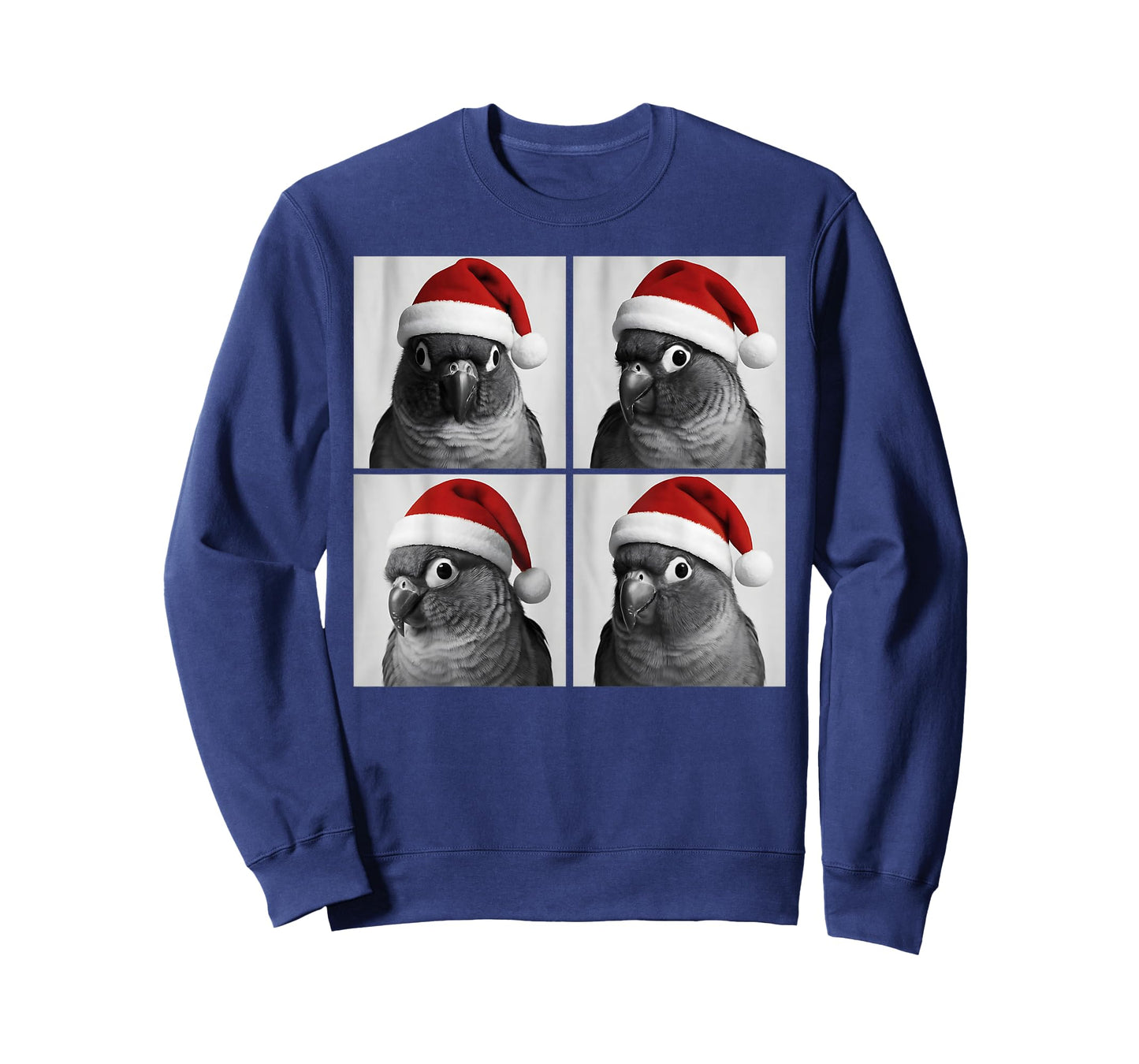 Funny Christmas Green Cheek Conure Santa Photo Booth Parrot T-Shirt