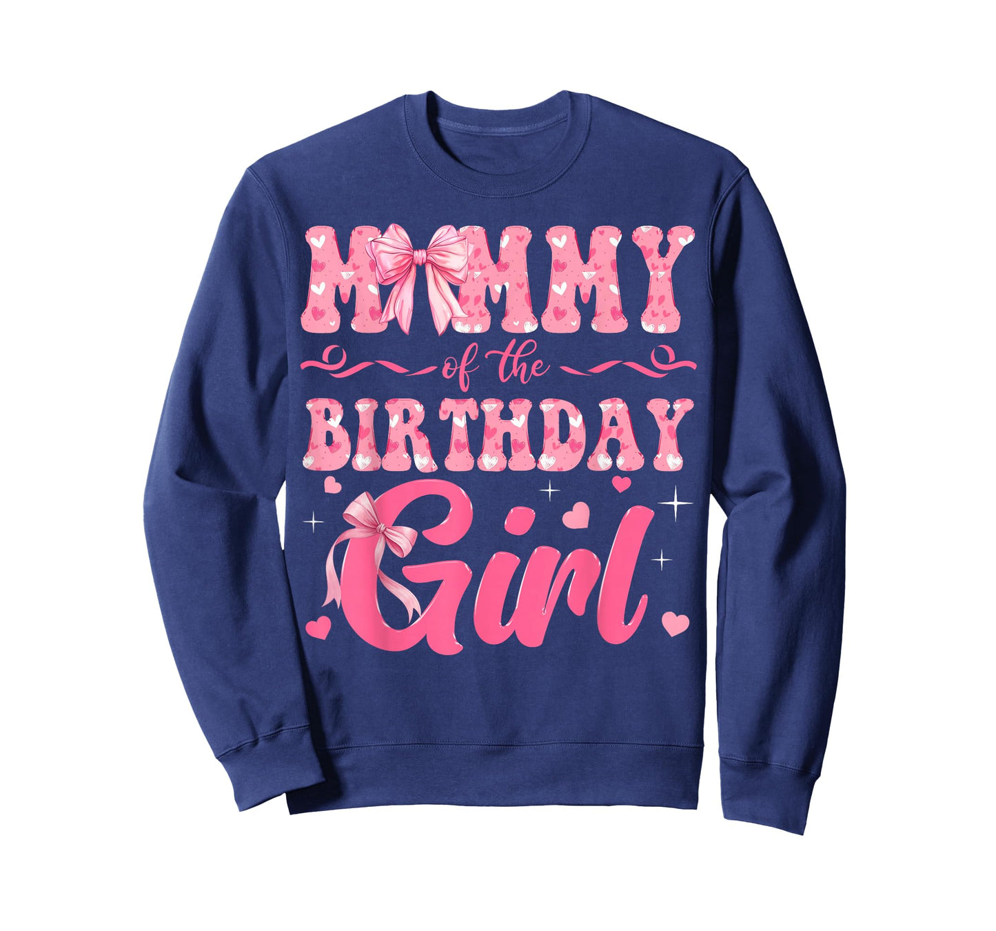 Mommy of The Birthday Girl Family Pink Coquette Bow T-Shirt