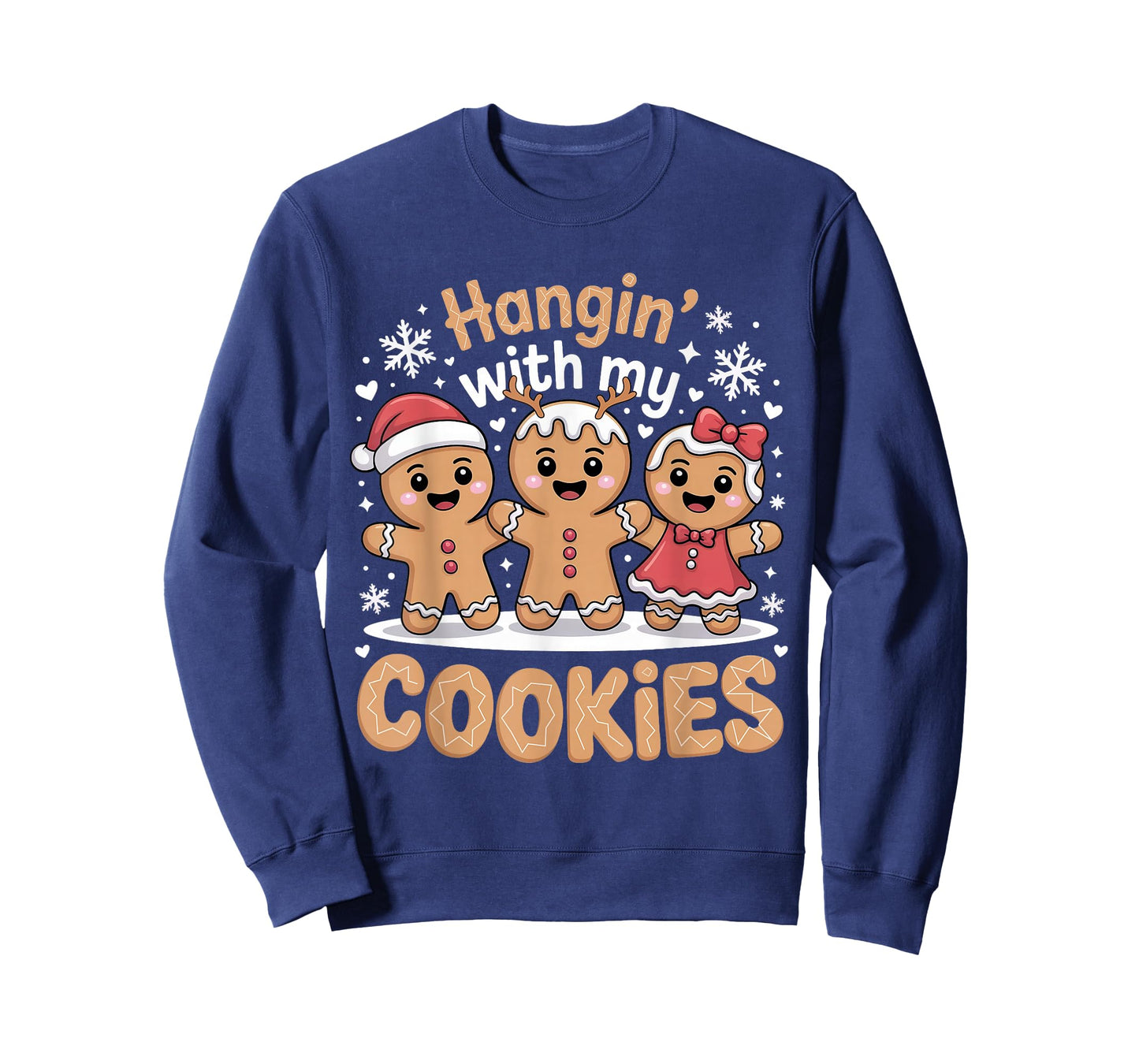 Hangin with My Cookies Christmas Gingerbread Xmas Women Girl T-Shirt