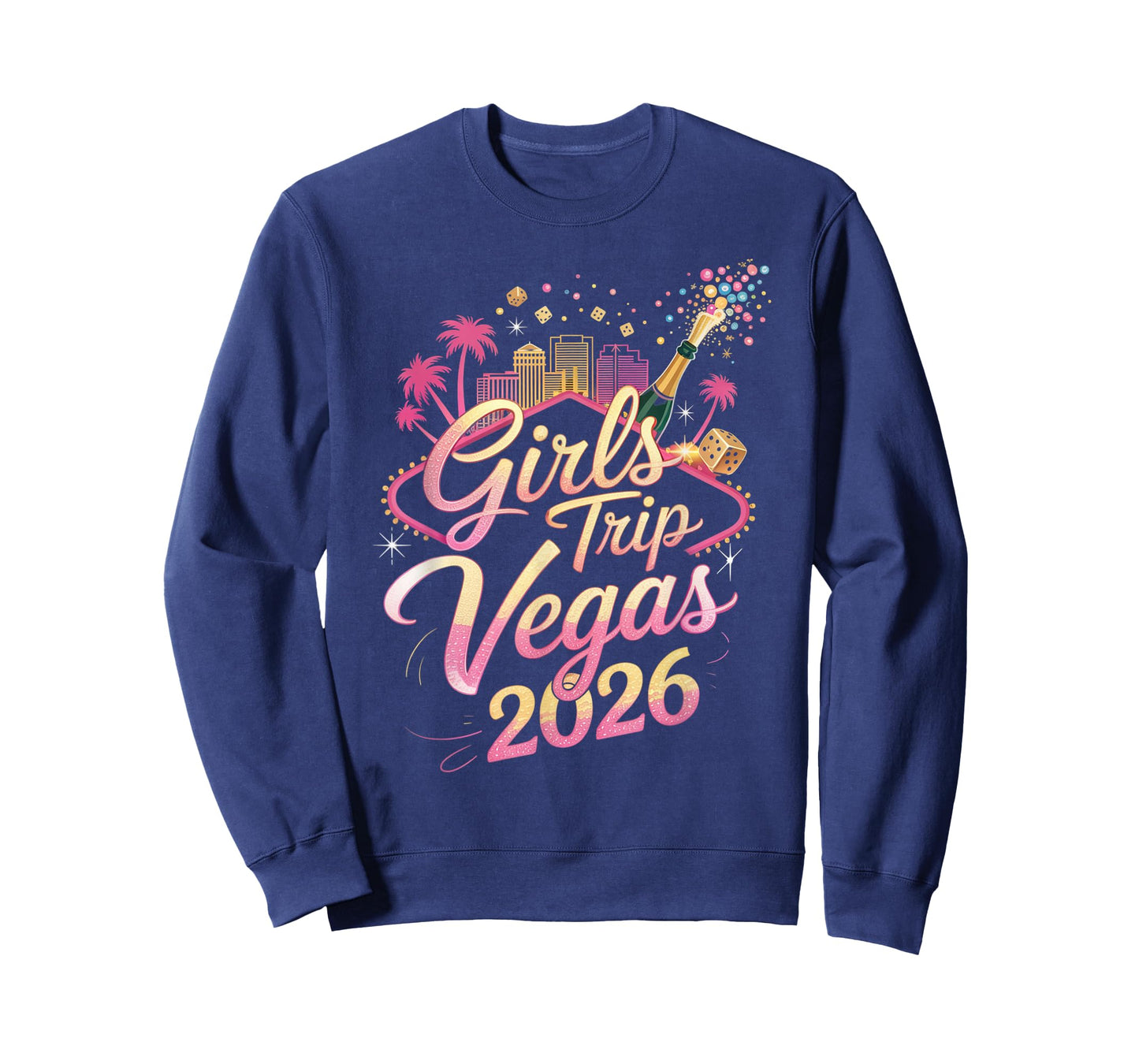 Girls Trip Vegas 2026 Confetti Party Crew T-Shirt