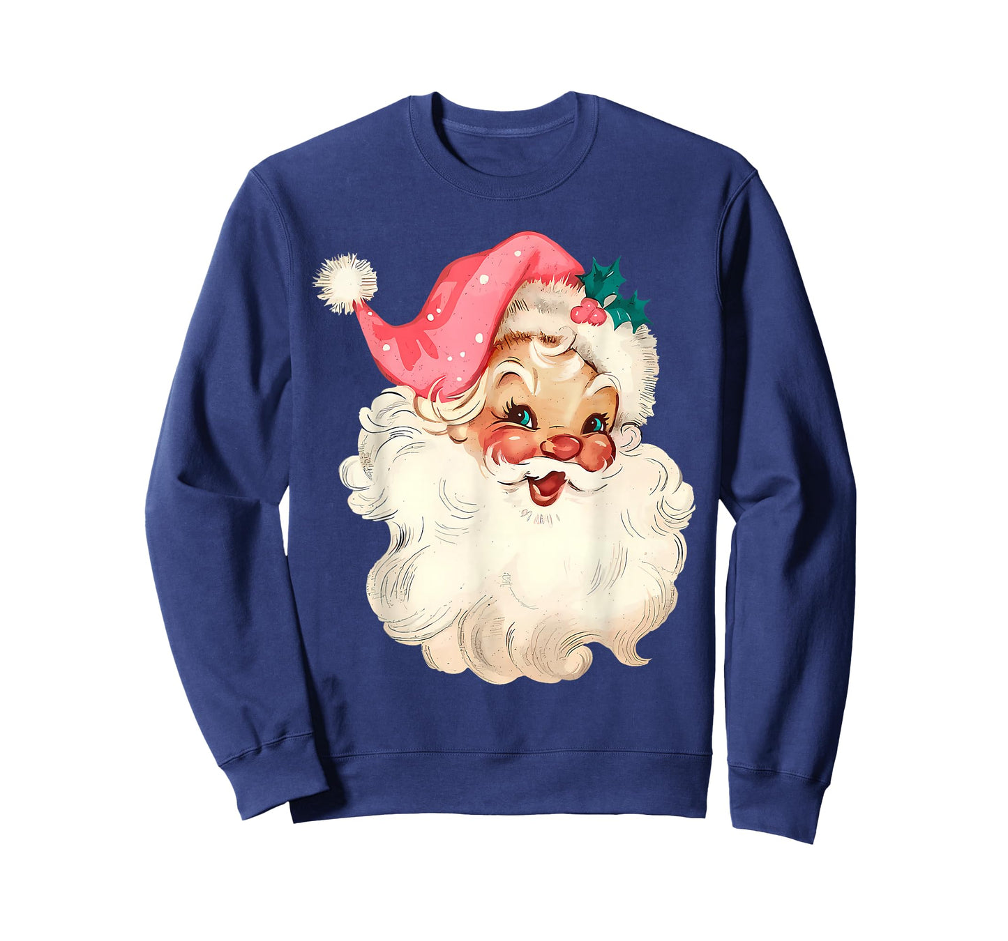 Santa Claus Pink Christmas Face Old Xmas Vintage Pink Santa T-Shirt