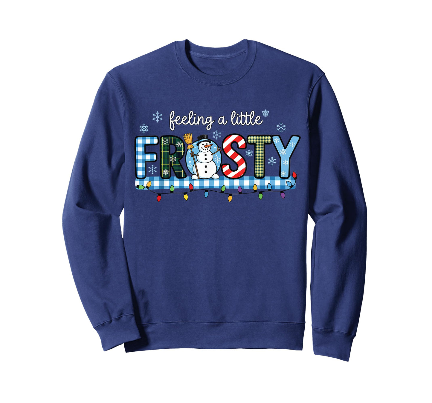 Feeling A Little Frosty Snowman Checkered Christmas Squad T-Shirt