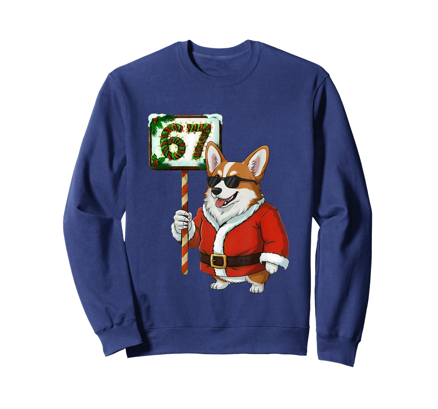 67 Meme Funny Six Seven Christmas Corgi Dog Lover T-Shirt