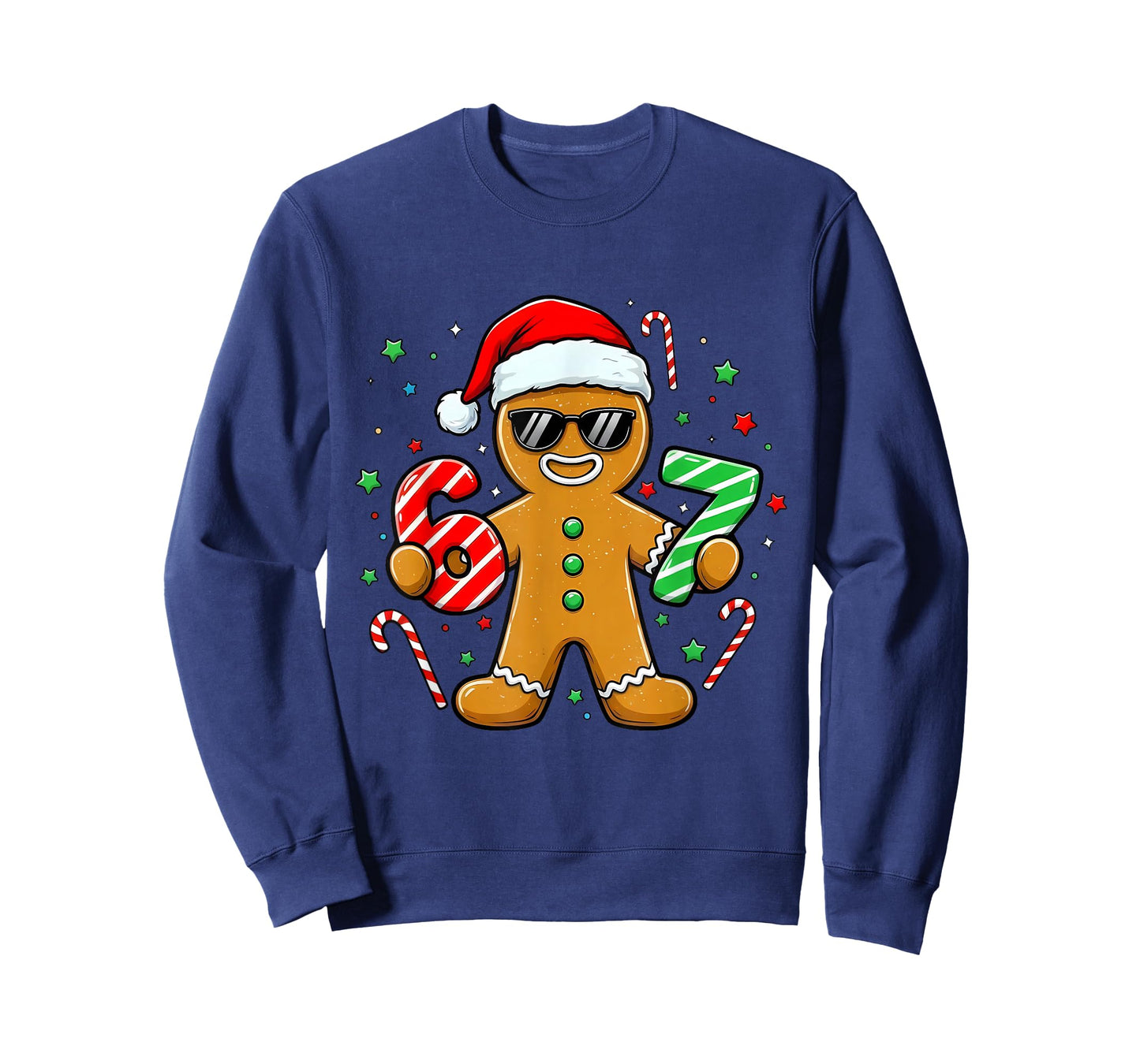 Funny Gingerbread Six Seven 67 Ice Cream Drip Christmas Boys T-Shirt