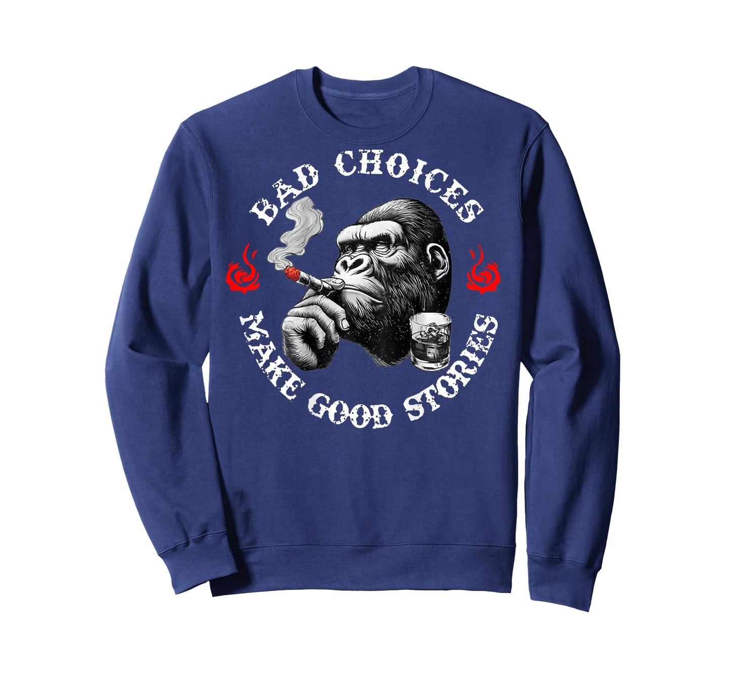 Bad Choices Make Good Stories Funny Monkey (On Back) T-Shirt