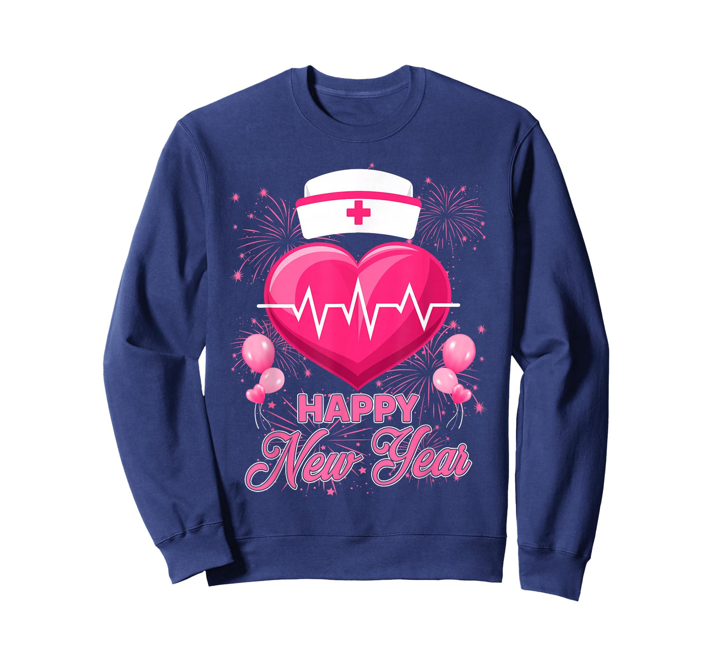 Happy New Year Nurses Heartbeat New Years Eve Party 2026 T-Shirt