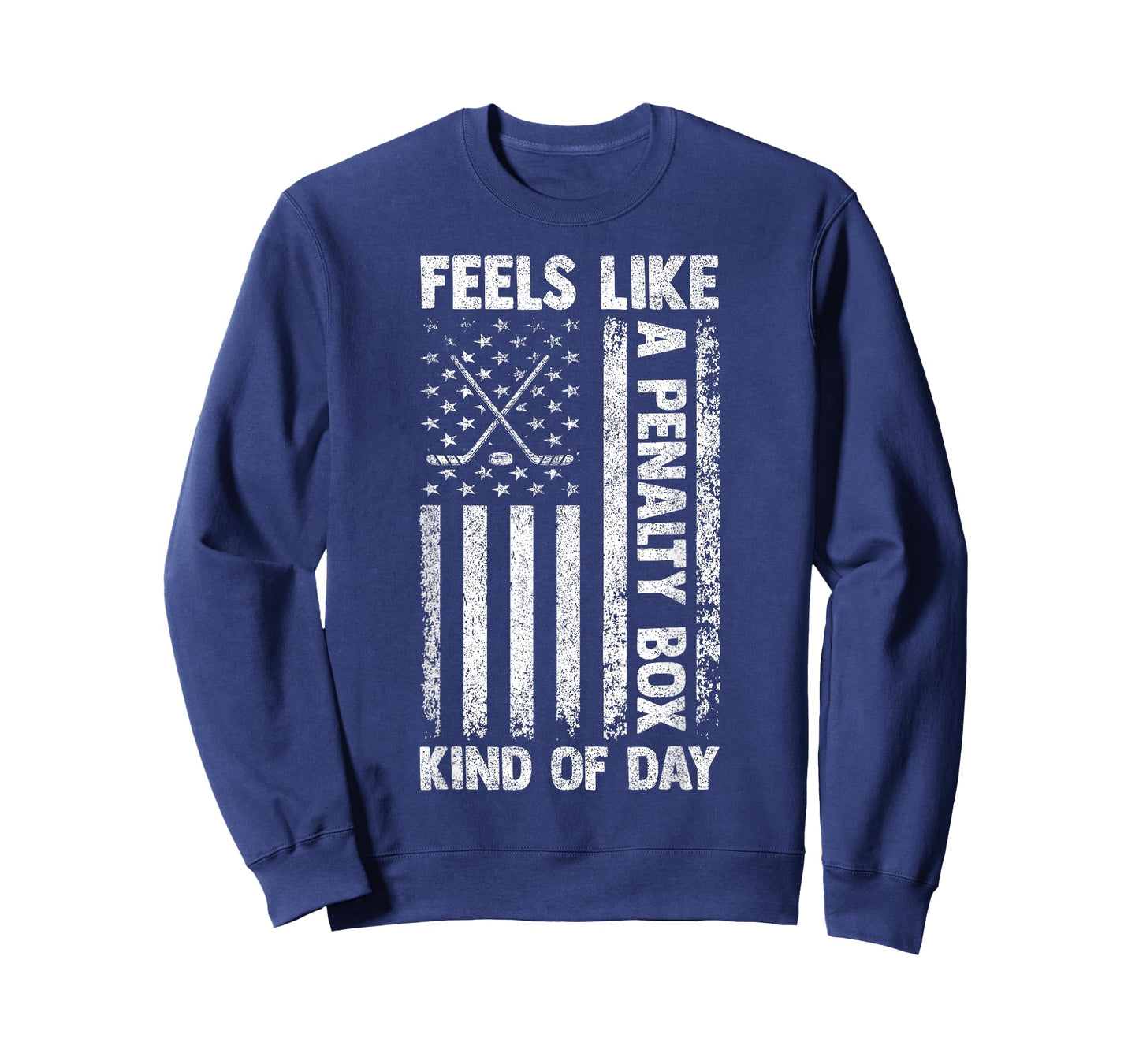 Feels Like A Penalty Box Kind of Day Hockey Vintage USA Flag T-Shirt