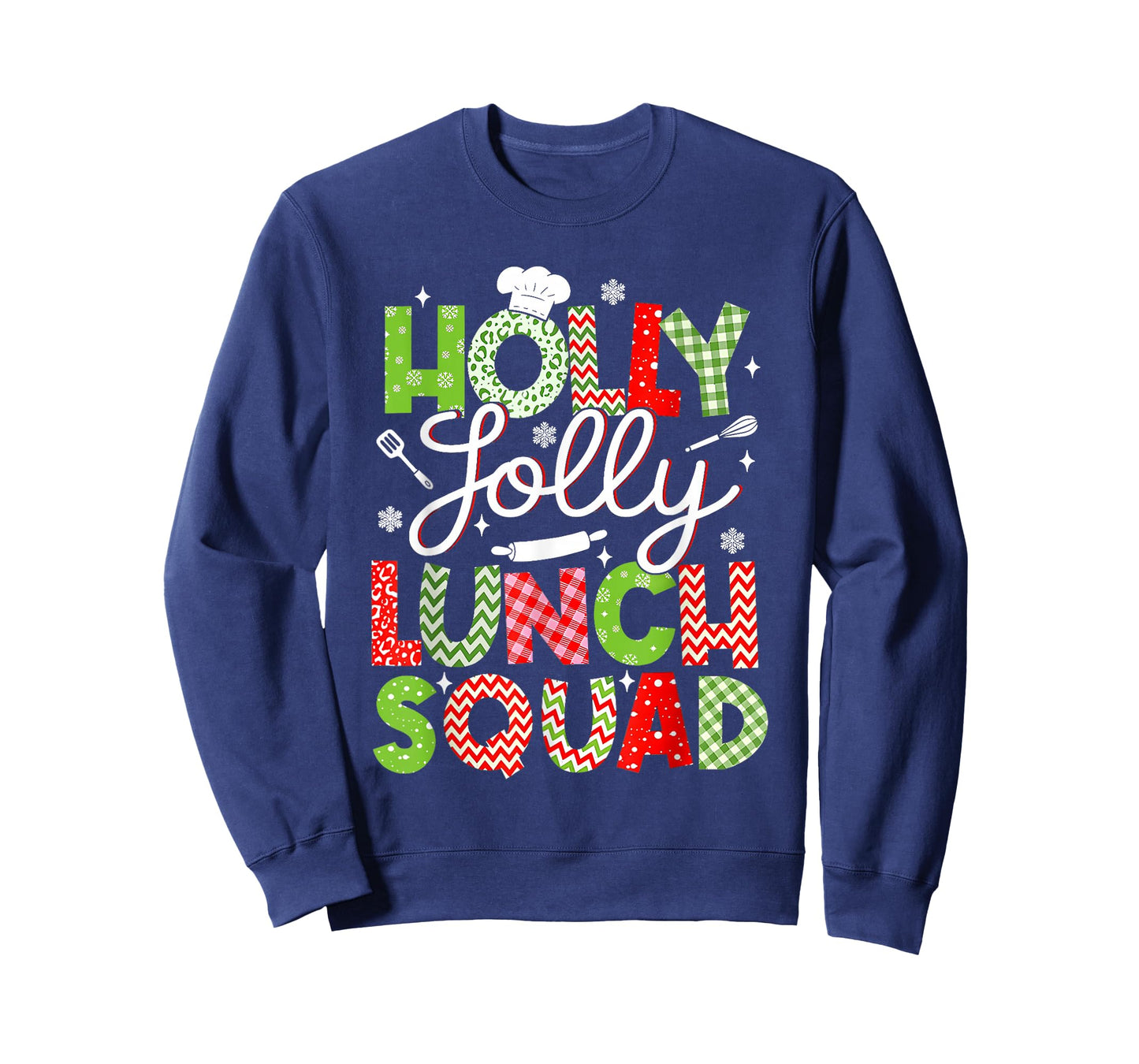 Holly Vintage Jolly Lunch Squad Cafeteria Lunch Lady Xmas T-Shirt