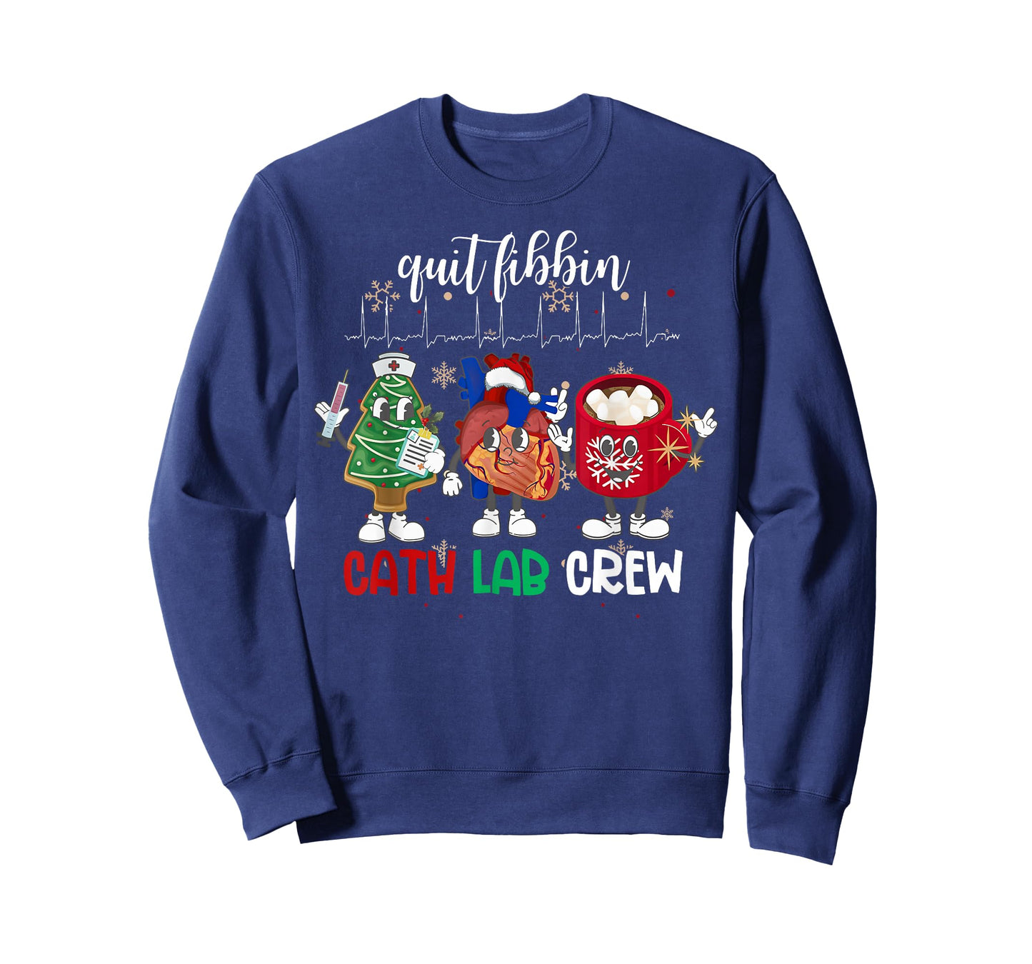 Cath Lab Christmas Crew Cardiology Nurse Echocardiography T-Shirt