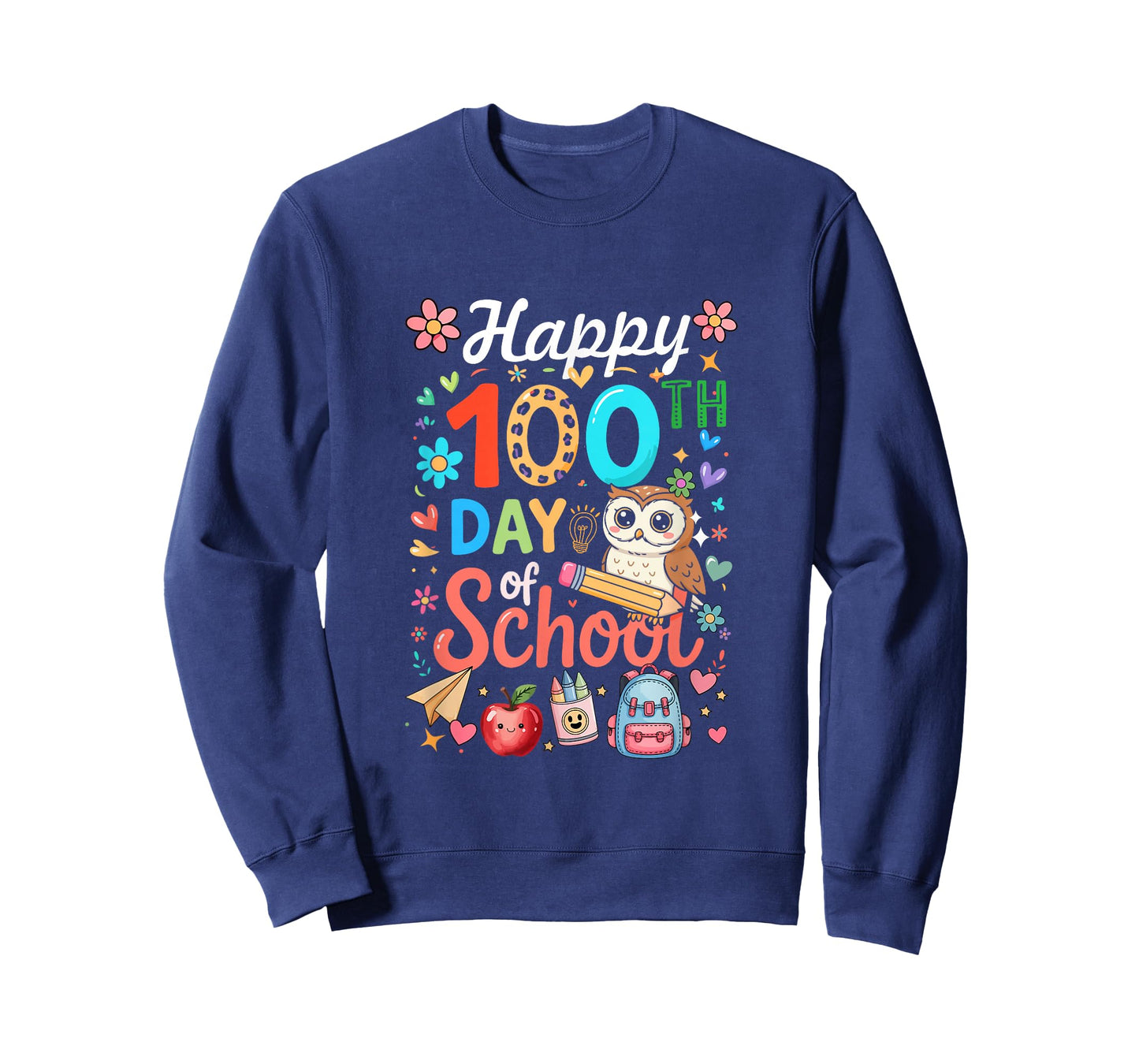 Happy 100th Day of School Colorful Owl Students Teacher T-Shirt