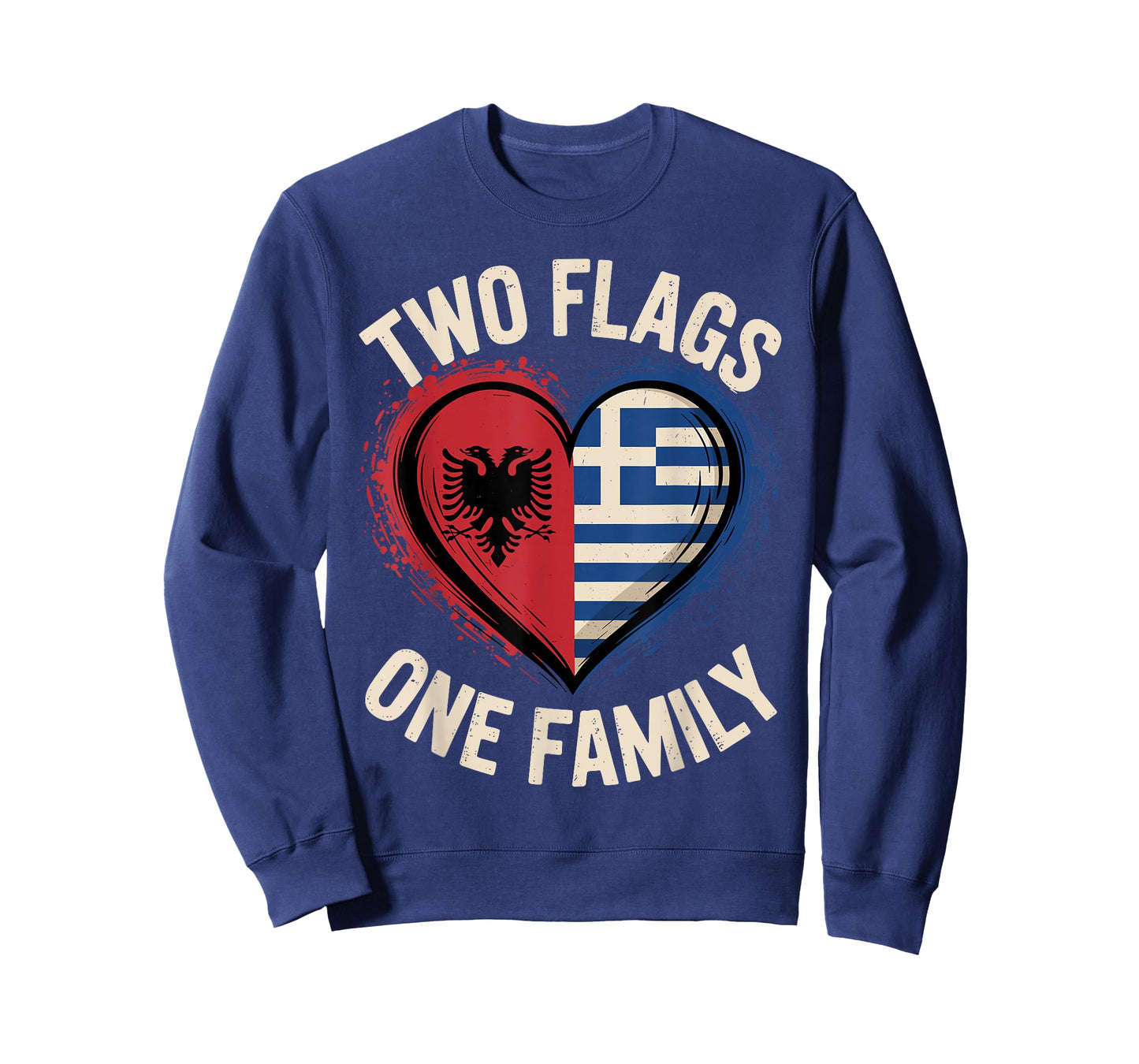 Two Flags One Family Albanian Greek Roots Greece Albania T-Shirt