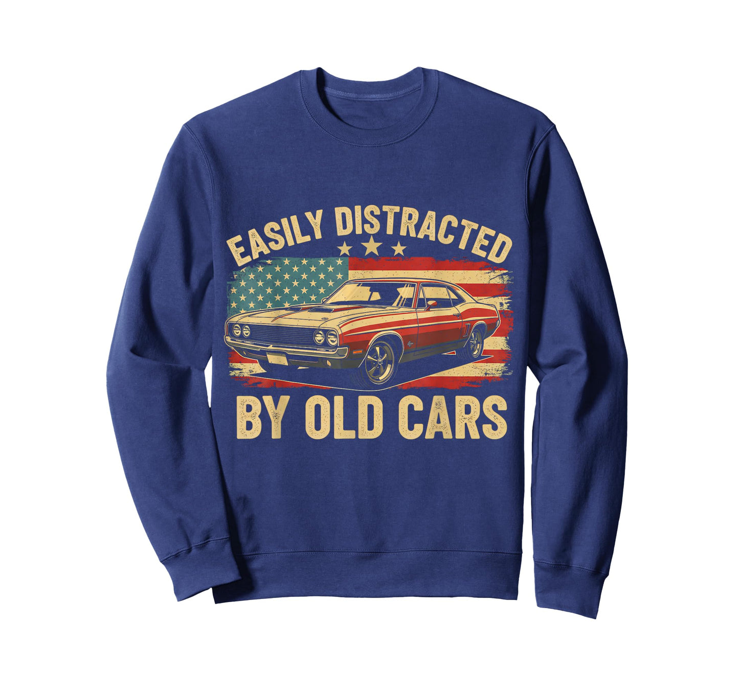Easily Distracted by Old Cars Classic Car Funny Guy T-Shirt