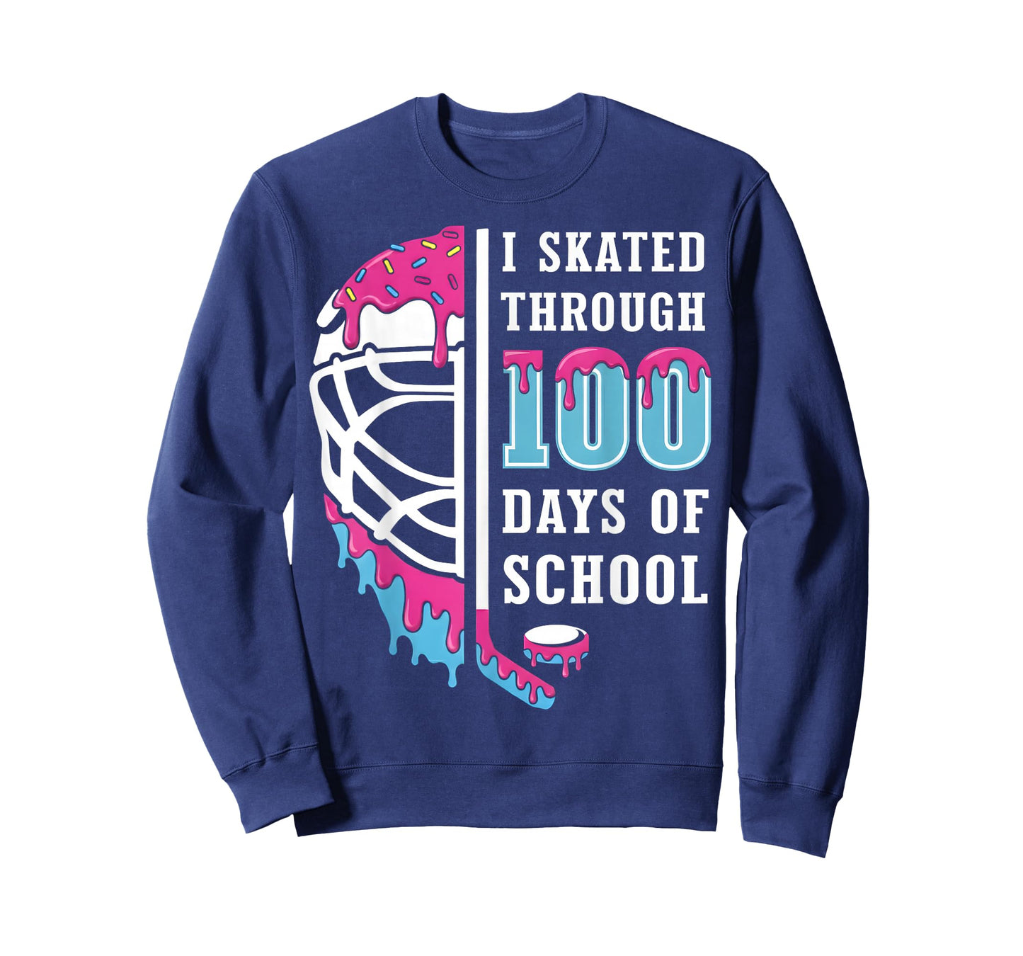 I Skated Through 100 Days of School Ice Hockey Boy 100th Day T-Shirt