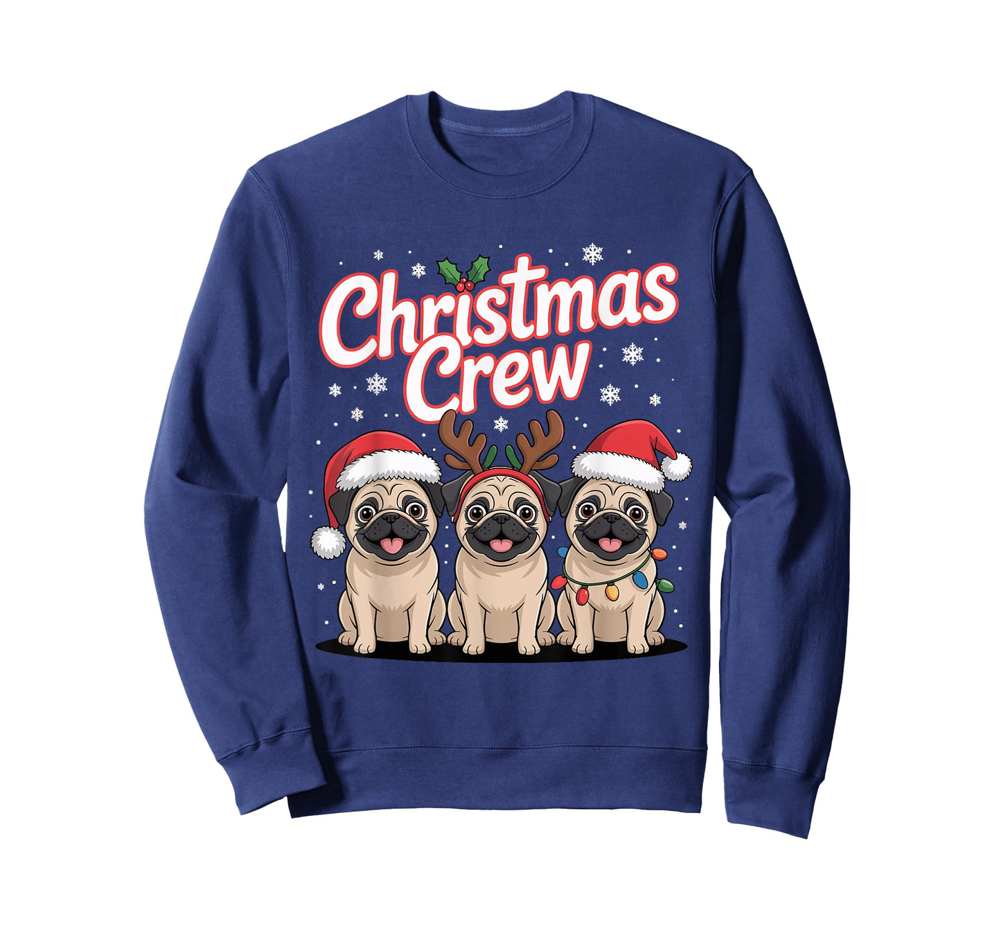 Christmas Crew Xmas Puppy Small Dog Funny Christmas Pug T-Shirt