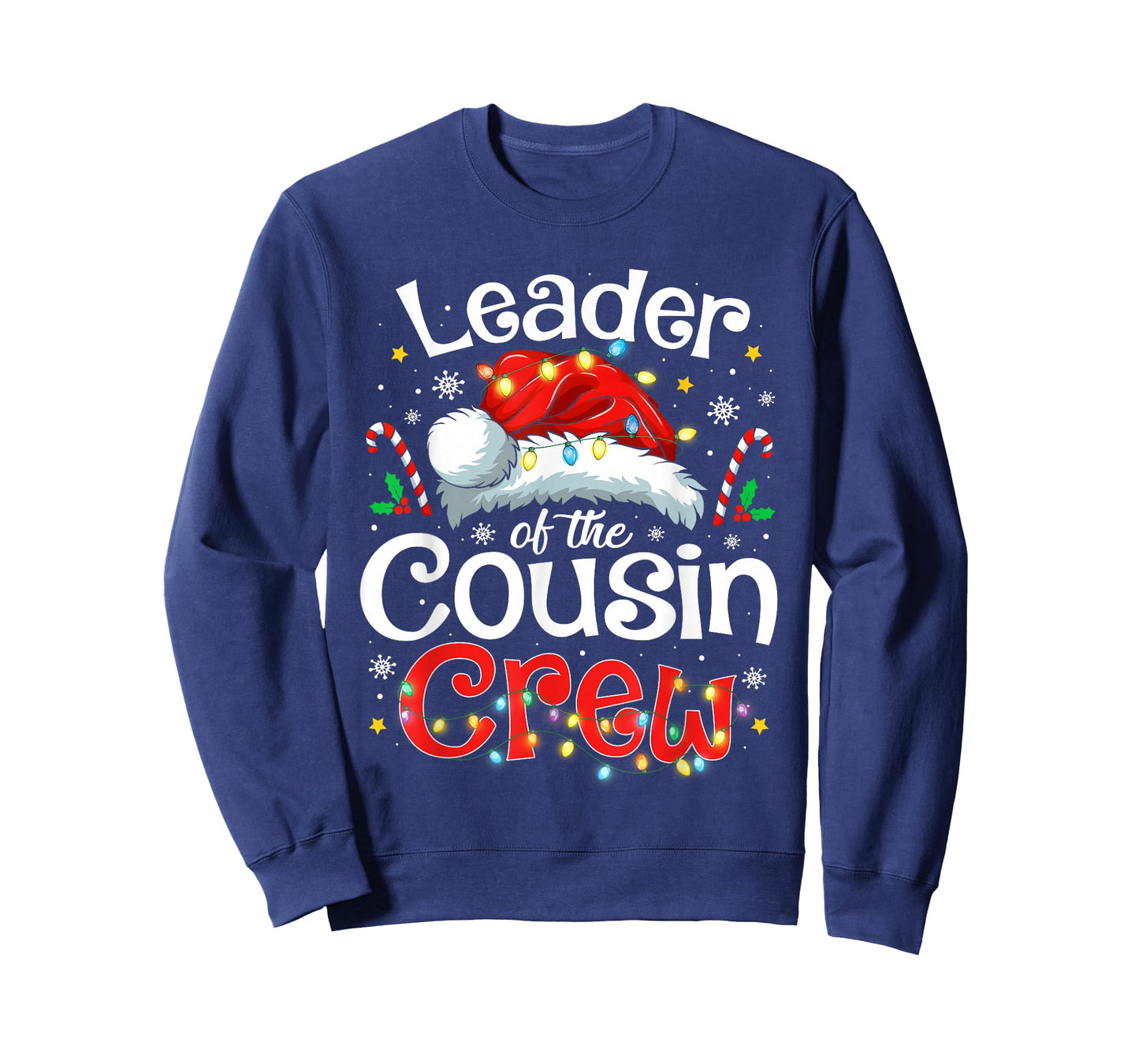 Leader of The Cousin Crew Christmas Family Matching Xmas T-Shirt