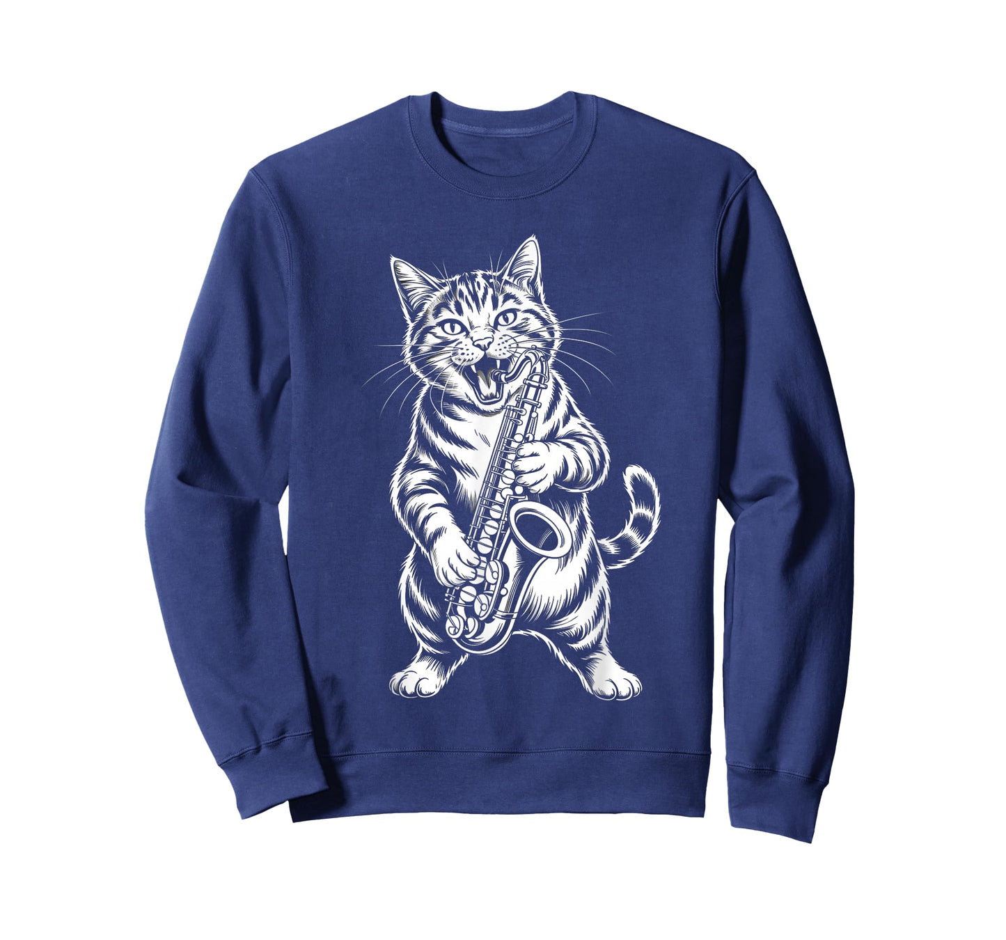Cat Playing Saxophone Funny Cat Musician Saxophonist T-Shirt
