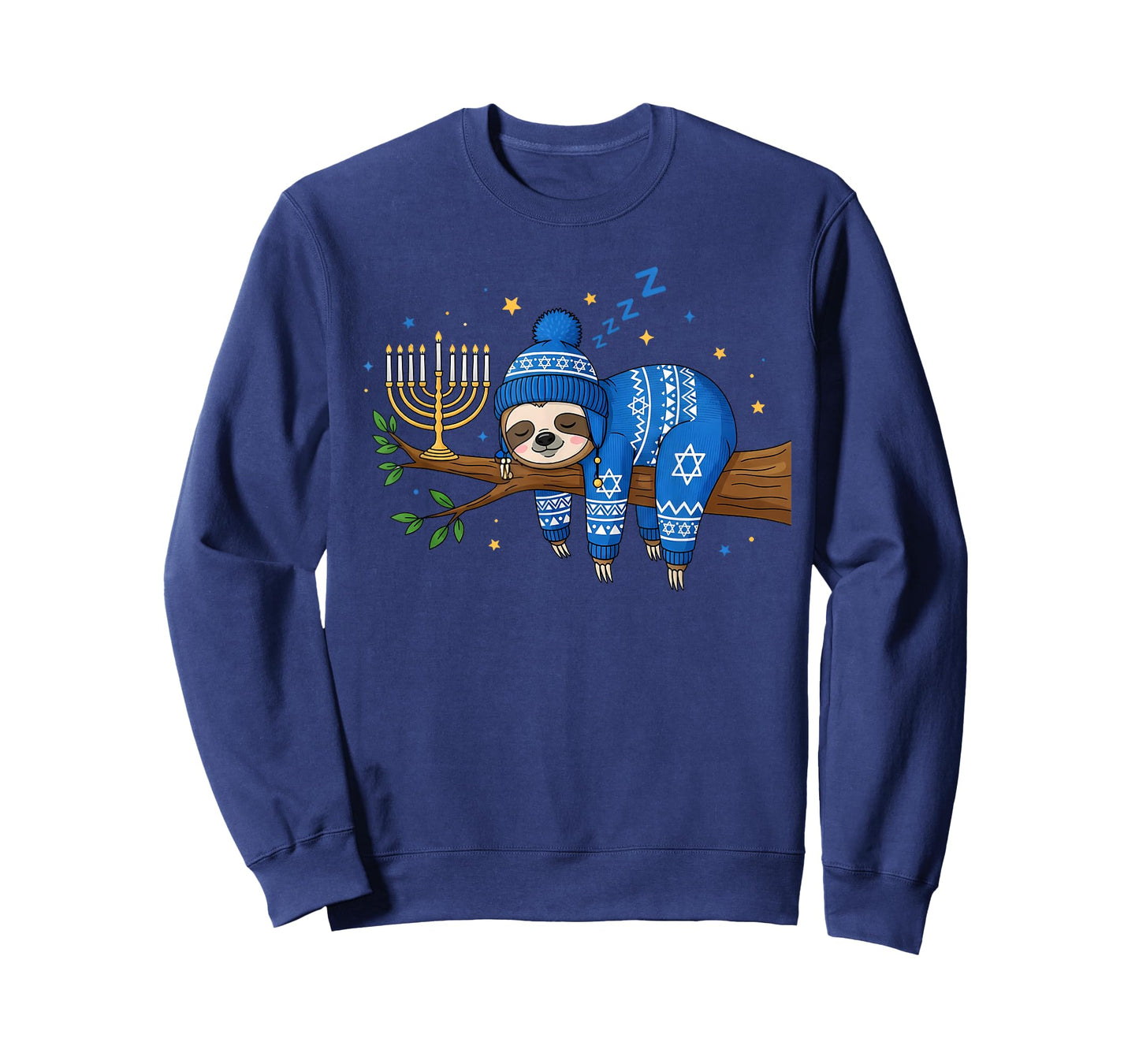 Funny Hanukkah Sloth Jewish Chanukah Sleeping Hanukkah PJs T-Shirt