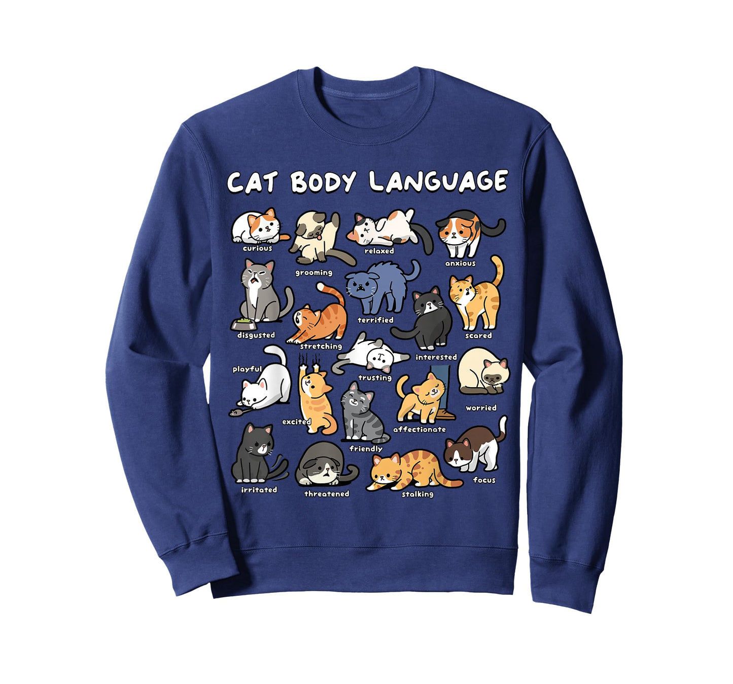 Cat Body Language Cute Cat Lover Kawaii T-Shirt